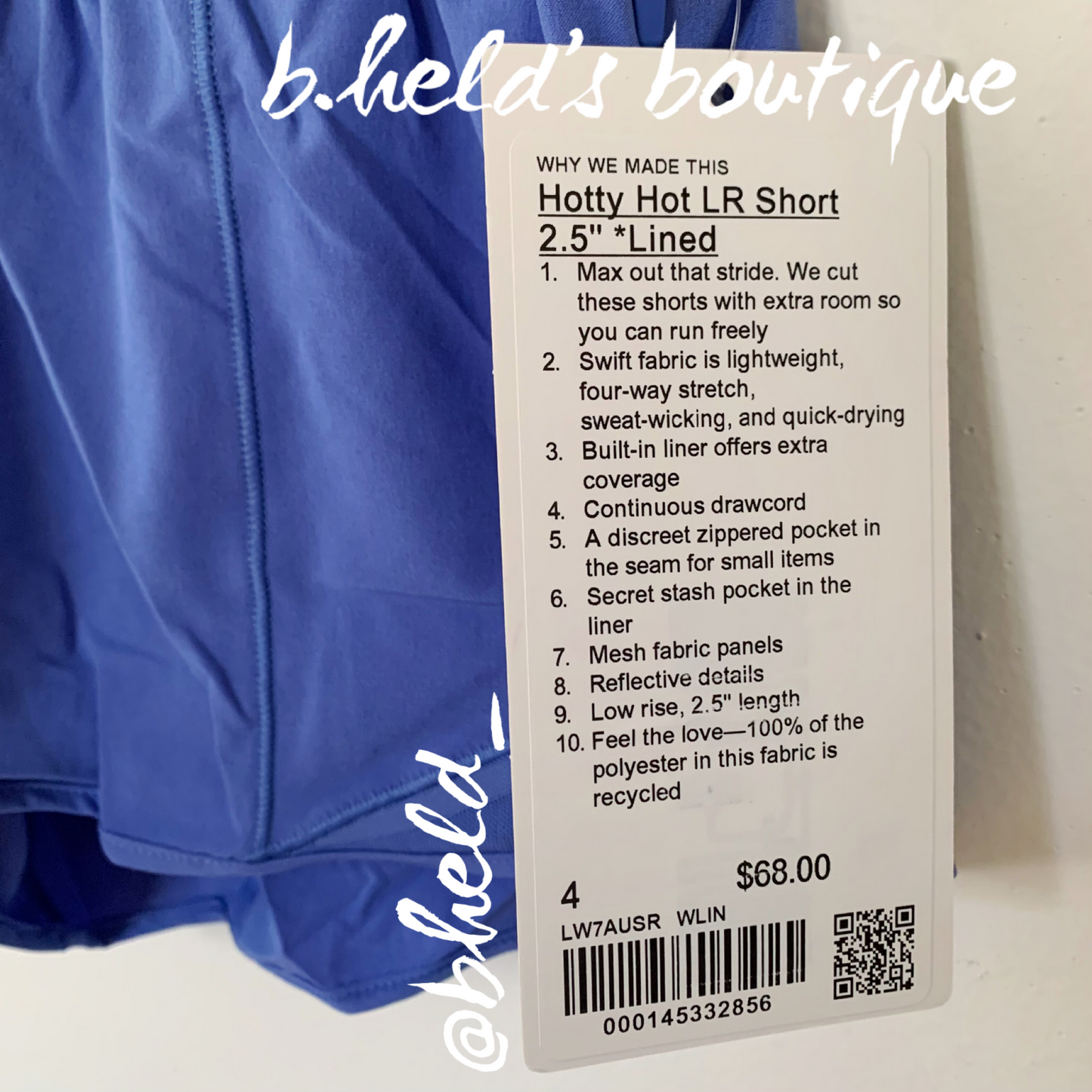 lululemon Hotty Hot Low-Rise Lined Short 2.5" in Wild Indigo, Size 4