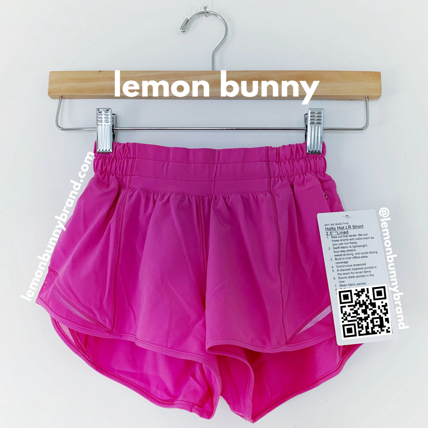 *lemon bunny Curated Bundle: 2 lululemon Hotty Hot Shorts in Sonic Pink Milkshake, Size 2