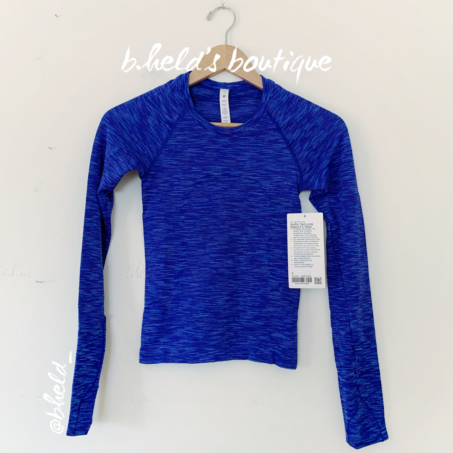 lululemon Limited Edition Swiftly Tech Long Sleeve Shirt 2.0 *Race Length in SeaWheeze Chroma Check Psychic/Chroma Psychic Multi, Size 2