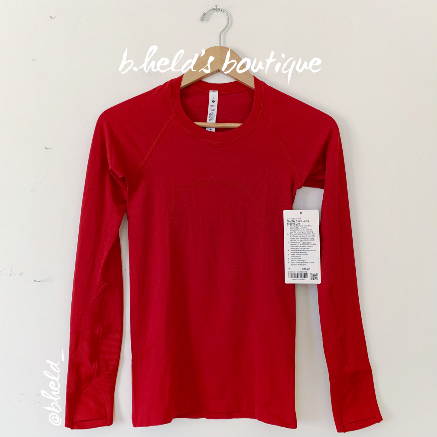 lululemon Lunar New Year Swiftly Tech Long Sleeve Shirt 2.0 in Dark Red/Dark Red, Size 2