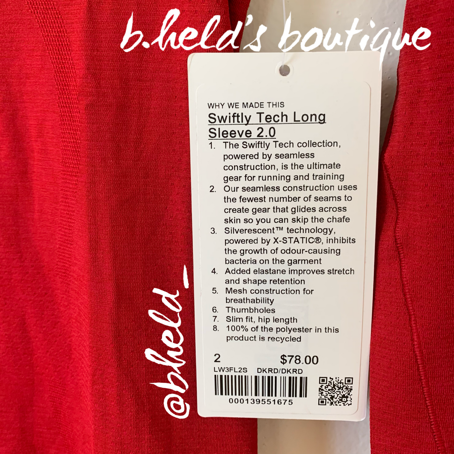 lululemon Lunar New Year Swiftly Tech Long Sleeve Shirt 2.0 in Dark Red/Dark Red, Size 2