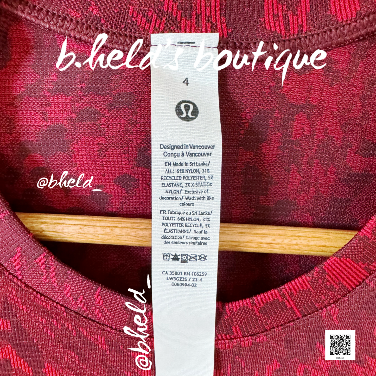 lululemon Lunar New Year Swiftly Tech Long Sleeve Shirt 2.0 *Race Length in Surface Shift Cassis/Dark Red, Size 4