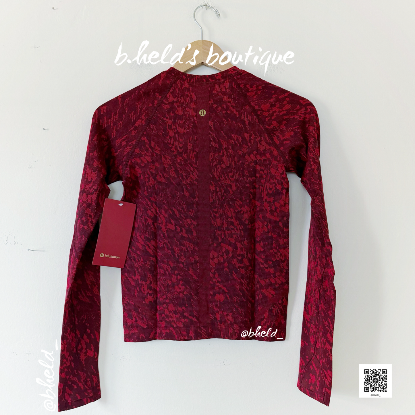 lululemon Lunar New Year Swiftly Tech Long Sleeve Shirt 2.0 *Race Length in Surface Shift Cassis/Dark Red, Size 4