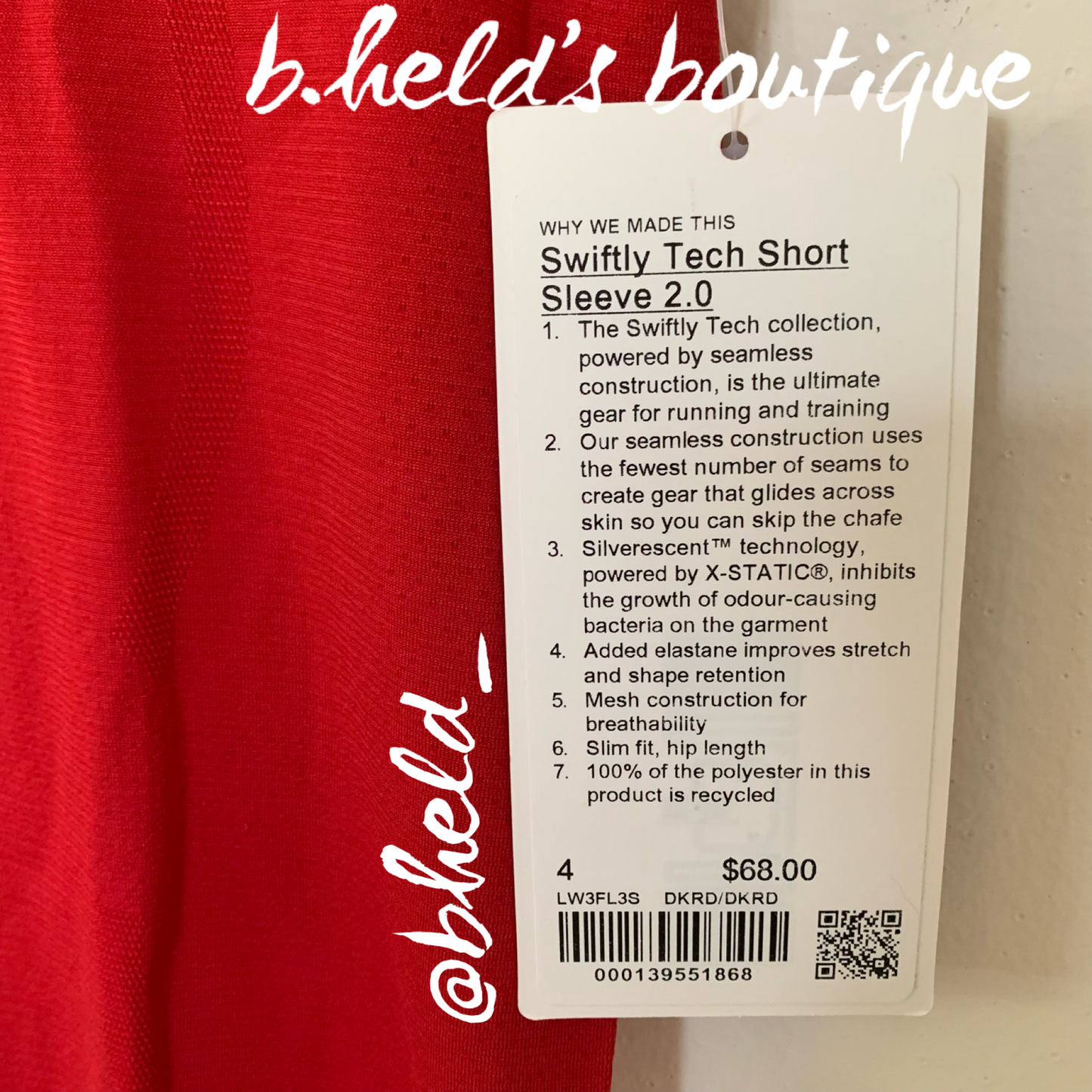 lululemon Lunar New Year Swiftly Tech Short Sleeve Shirt 2.0 in Dark Red/Dark Red, Size 4