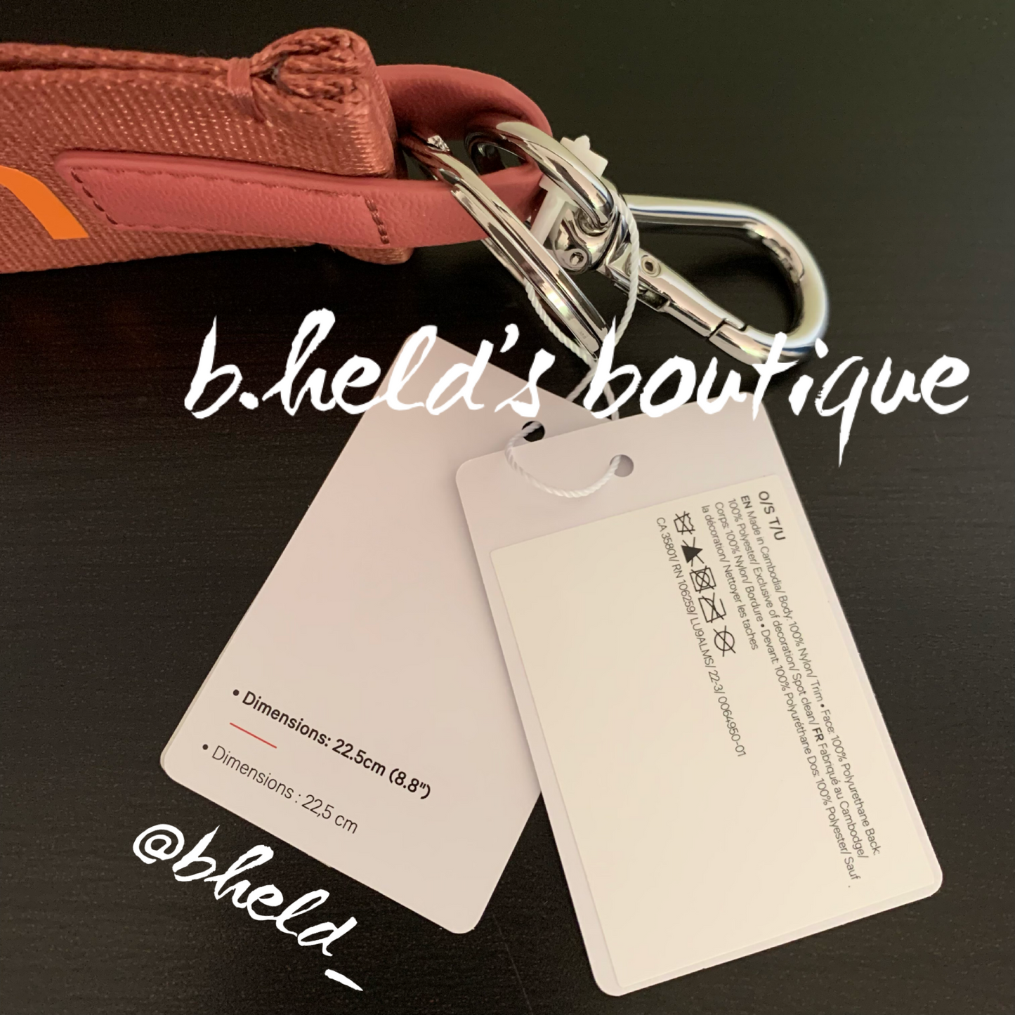 lululemon Never Lost Keychain (2022 Version) in Brier Rose/Orange Frappe, One Size