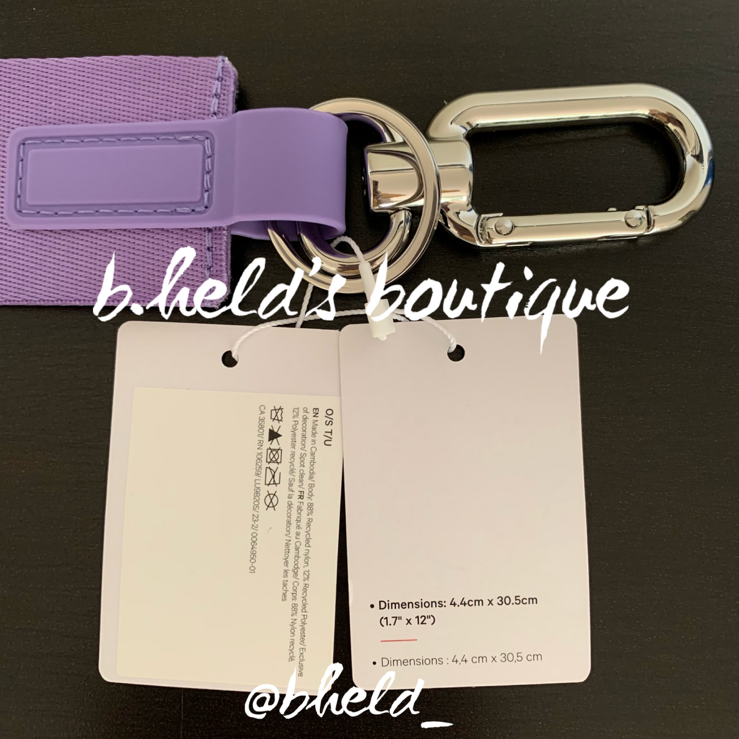 lululemon Never Lost Keychain (2023 Style) in Dark Lavender/White Opal, One Size