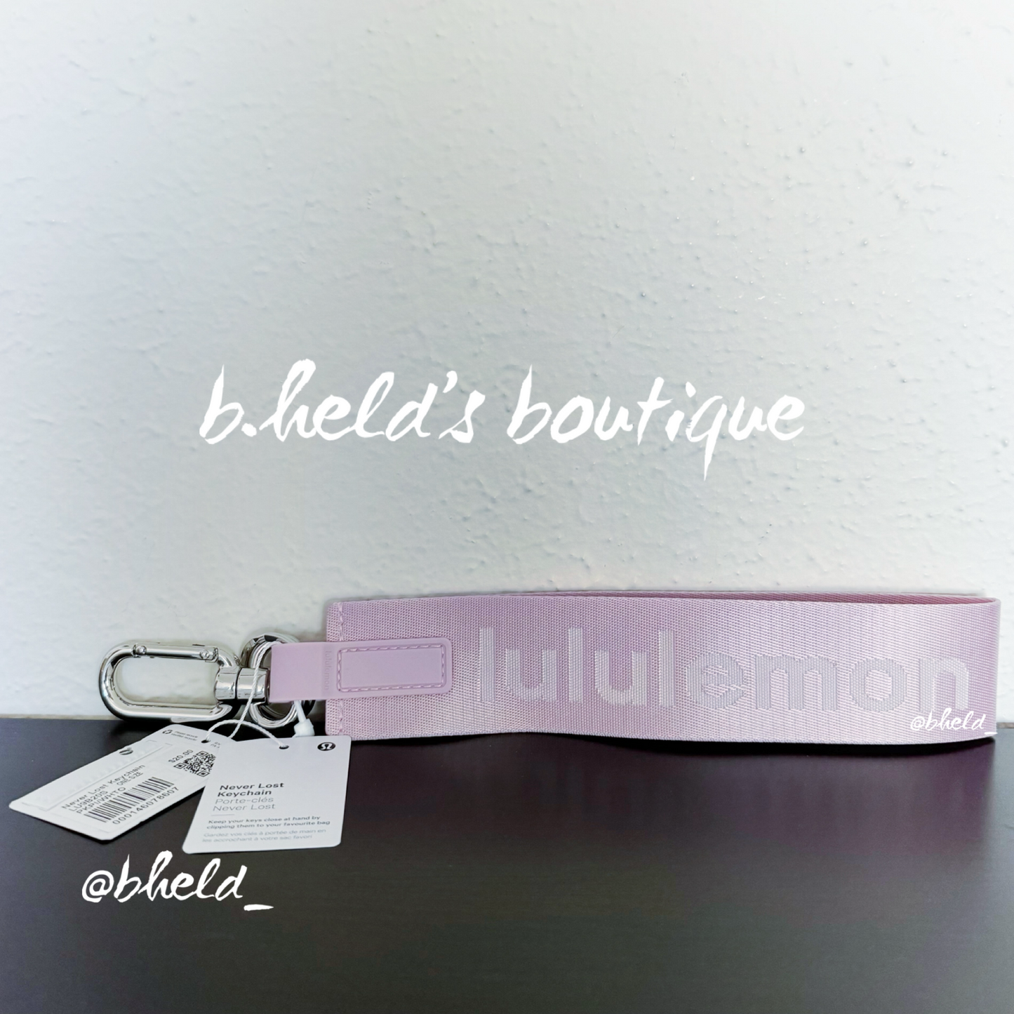 lululemon Never Lost Keychain (2023 Style) in Pink Peony/White Opal, One Size