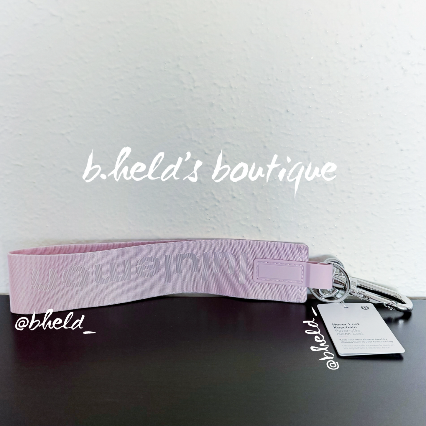 lululemon Never Lost Keychain (2023 Style) in Pink Peony/White Opal, One Size