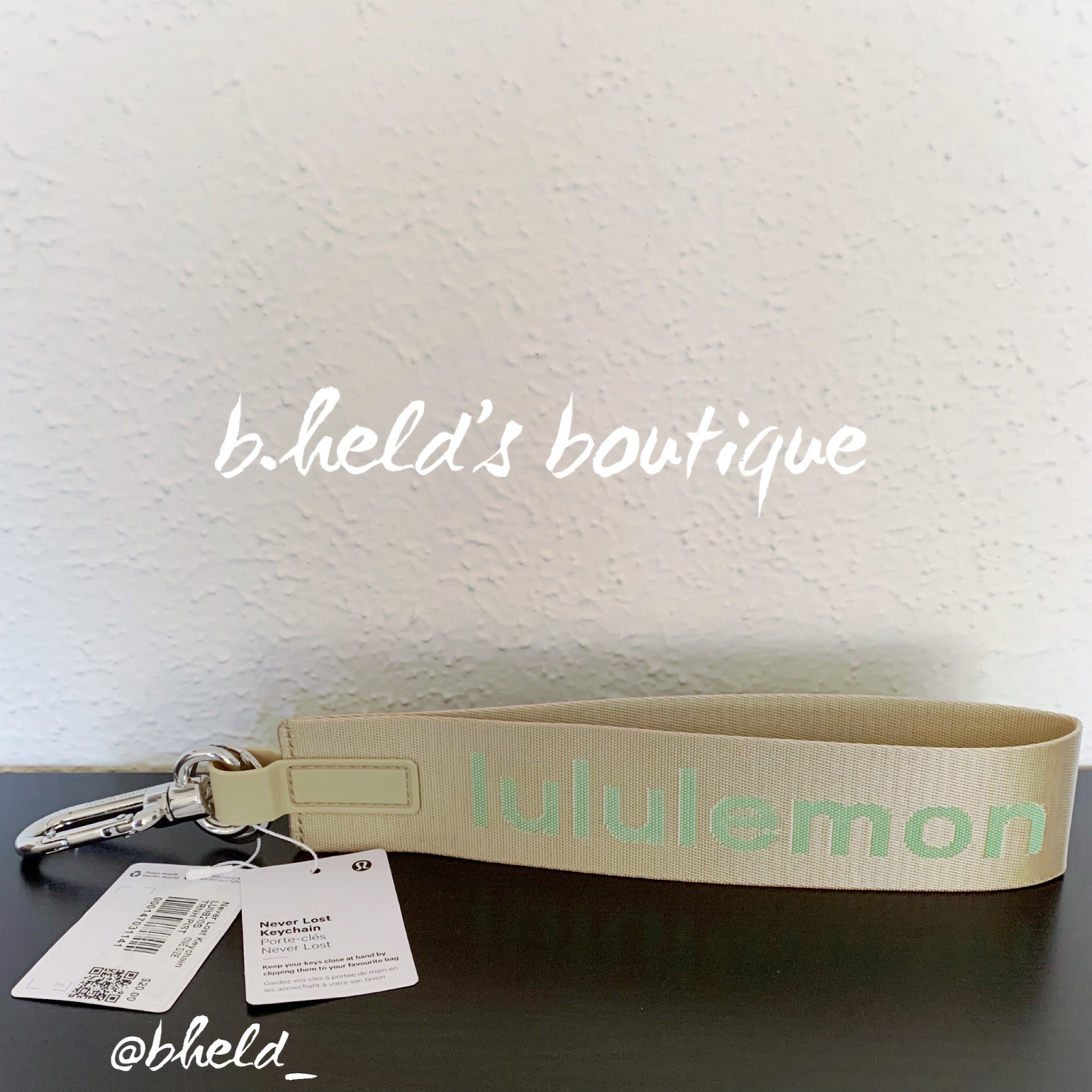 lululemon Never Lost Keychain (2023 Style) in Trench/Pistachio, One Size
