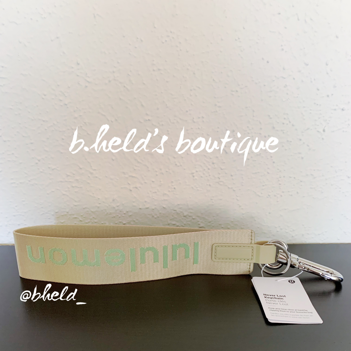 lululemon Never Lost Keychain (2023 Style) in Trench/Pistachio, One Size