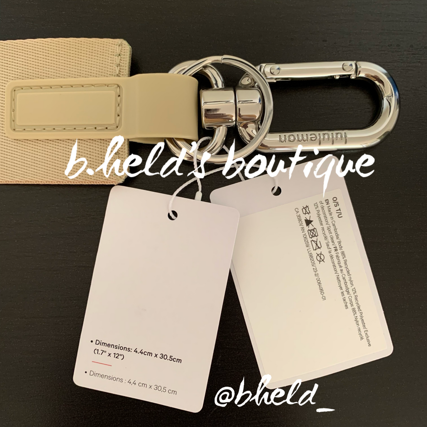 lululemon Never Lost Keychain (2023 Style) in Trench/Pistachio, One Size