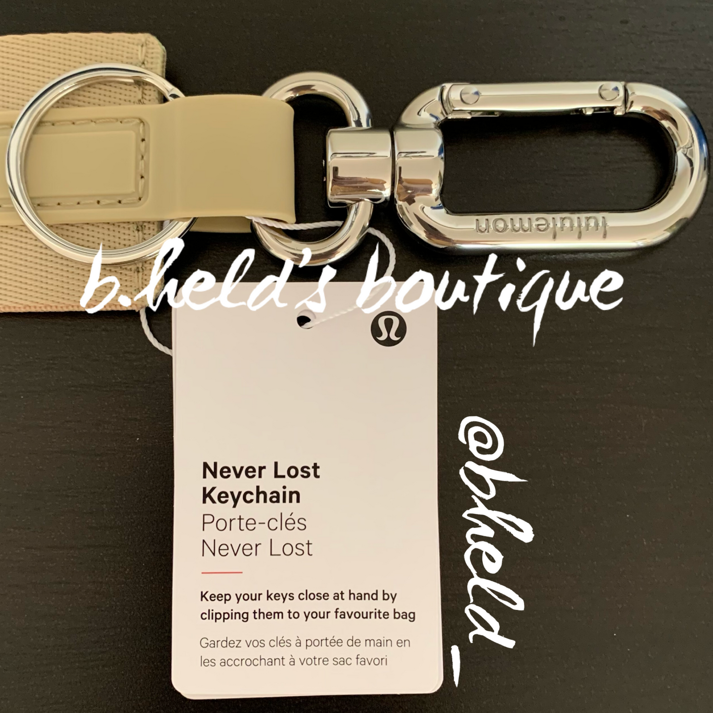 lululemon Never Lost Keychain (2023 Style) in Trench/Pistachio, One Size