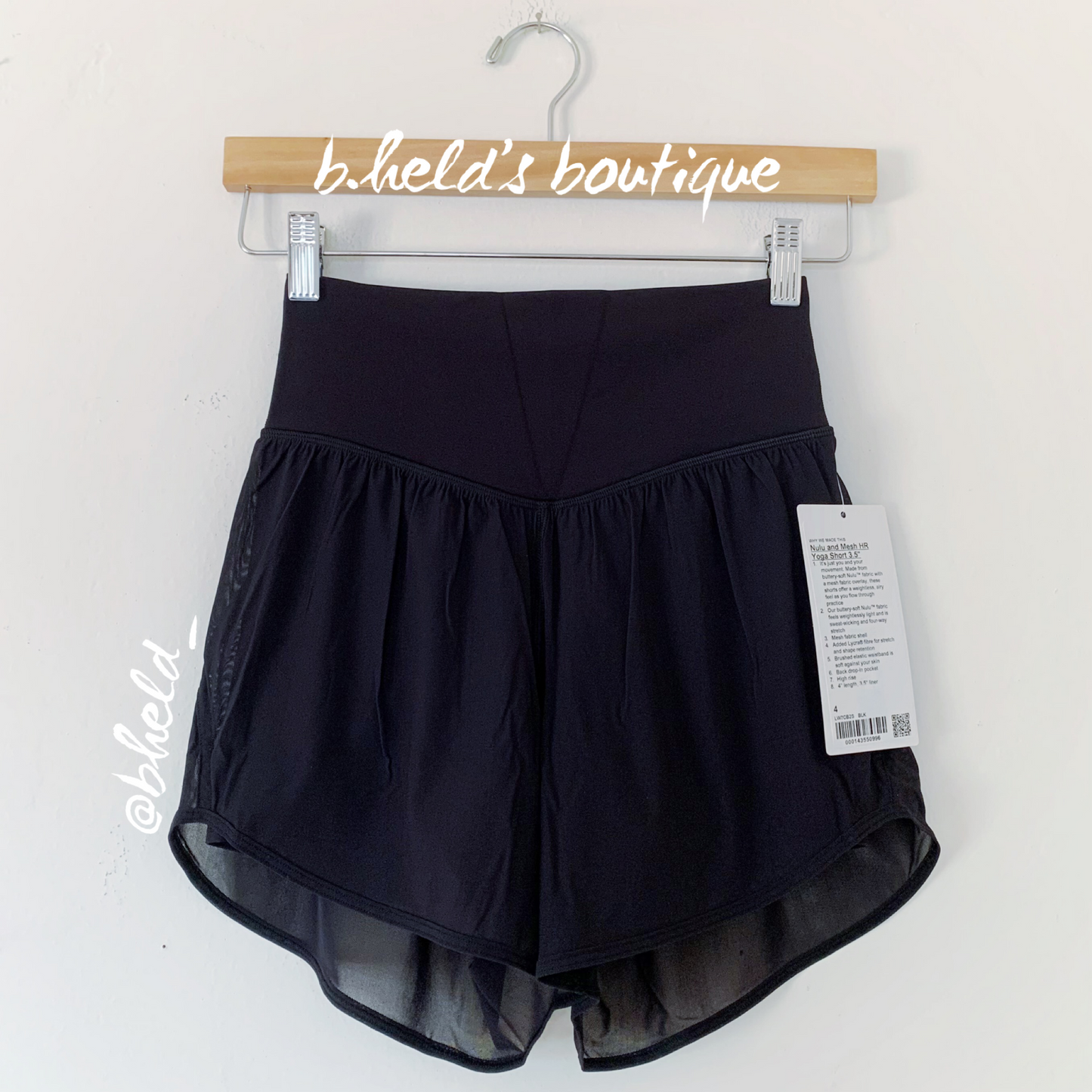 lululemon Nulu and Mesh High-Rise Yoga Short 3.5" in Black, Size 4