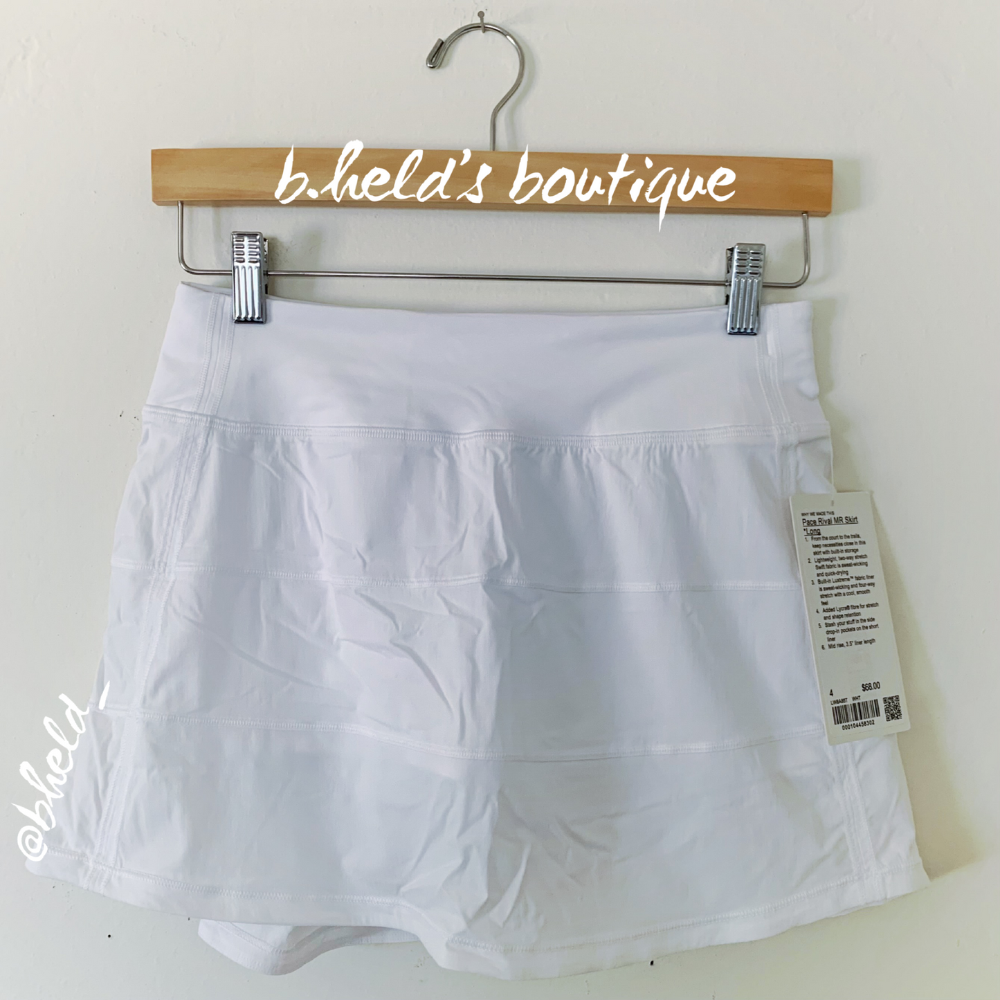 lululemon Pace Rival Mid-Rise Skirt *Long in White, Size 4