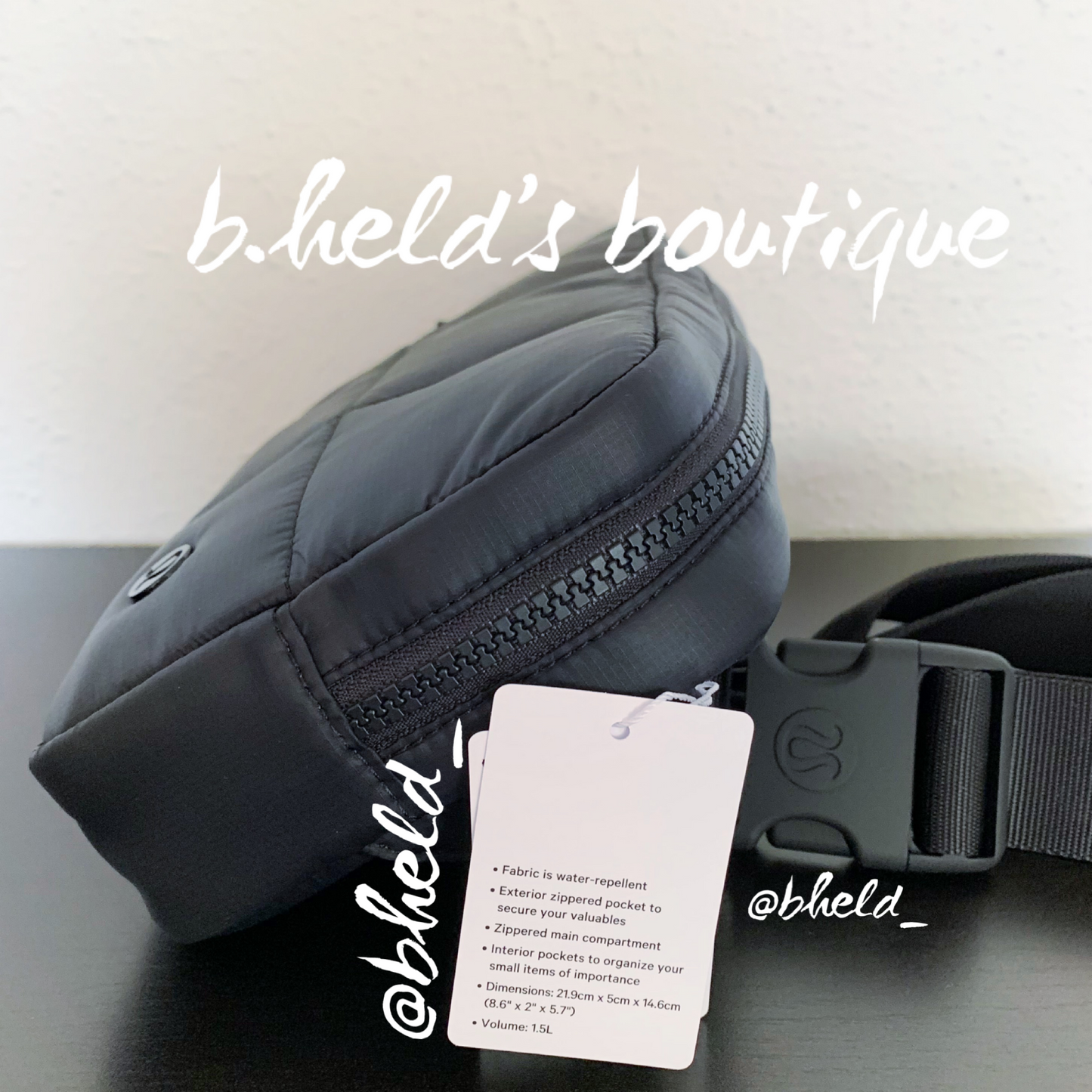 lululemon Quilted Grid Belt Bag in Black, One Size