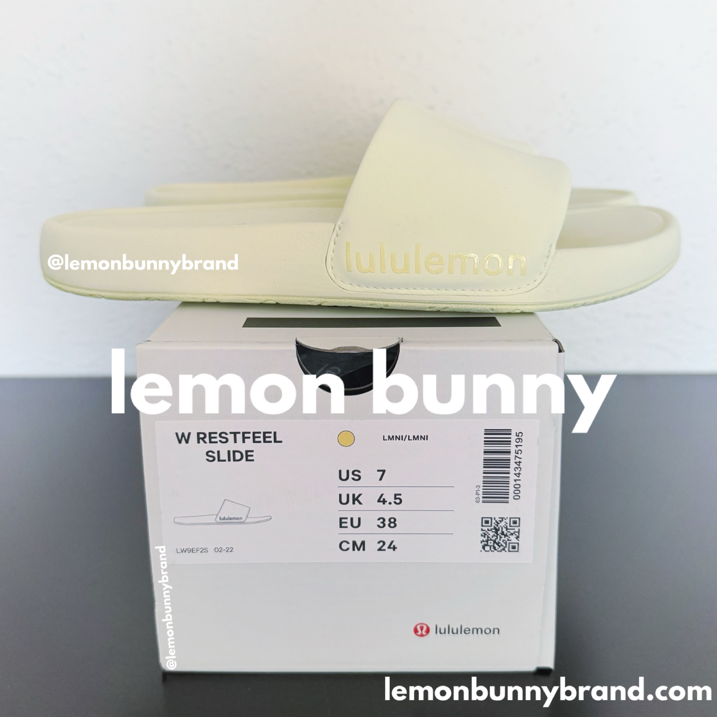 lululemon Restfeel Women's Slide in Lemon Ice/Lemon Ice, Size 7