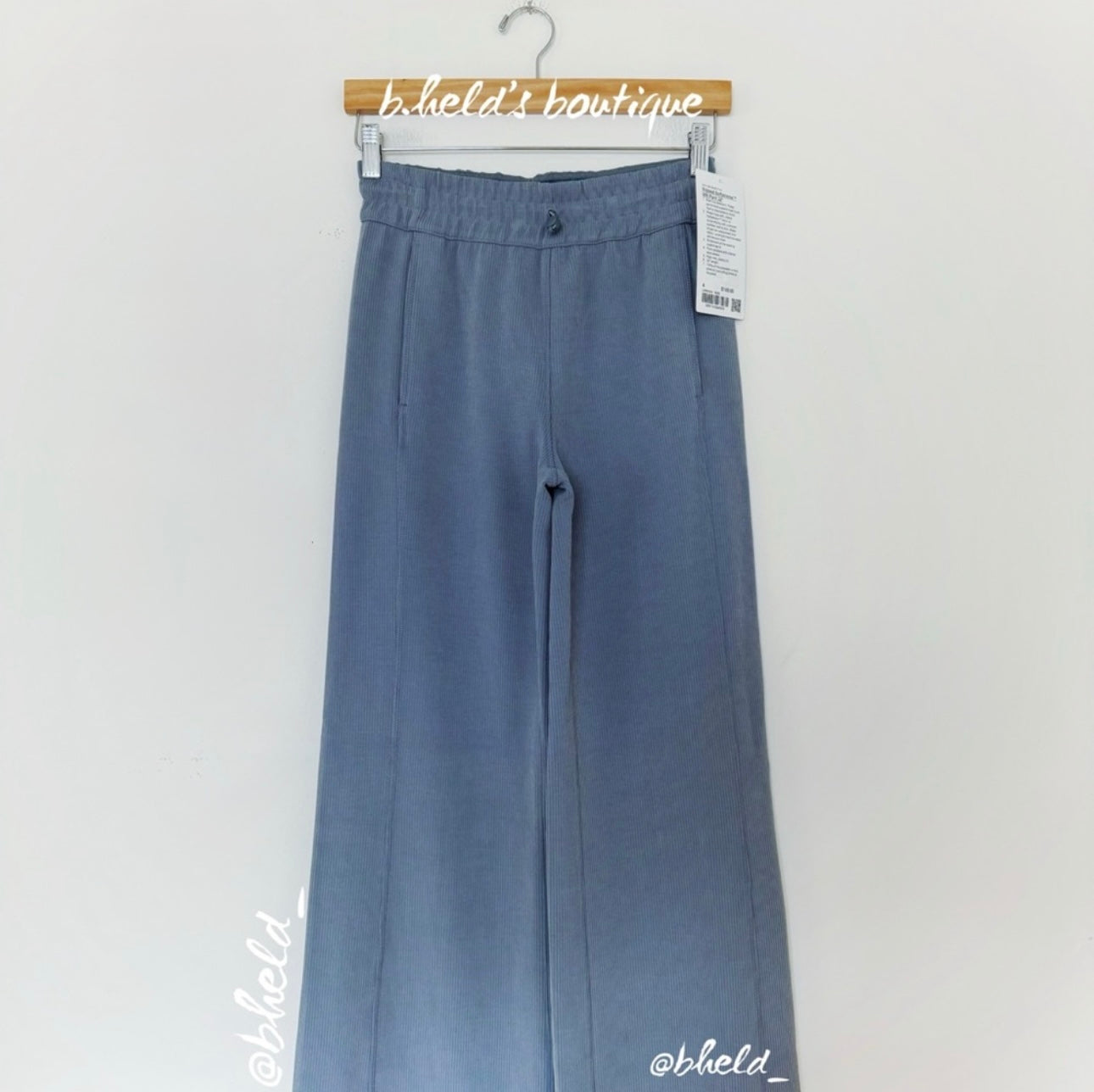 lululemon Ribbed Softstreme Mid-Rise Pant 32" in Belgian Blue, Size 4