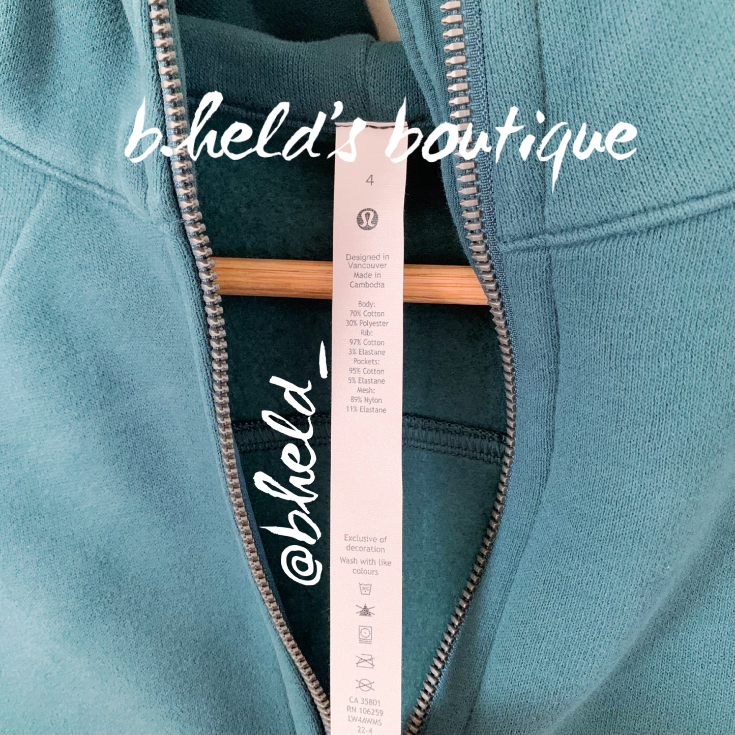 lululemon Scuba Full-Zip Hoodie in Green Jasper, Size 4