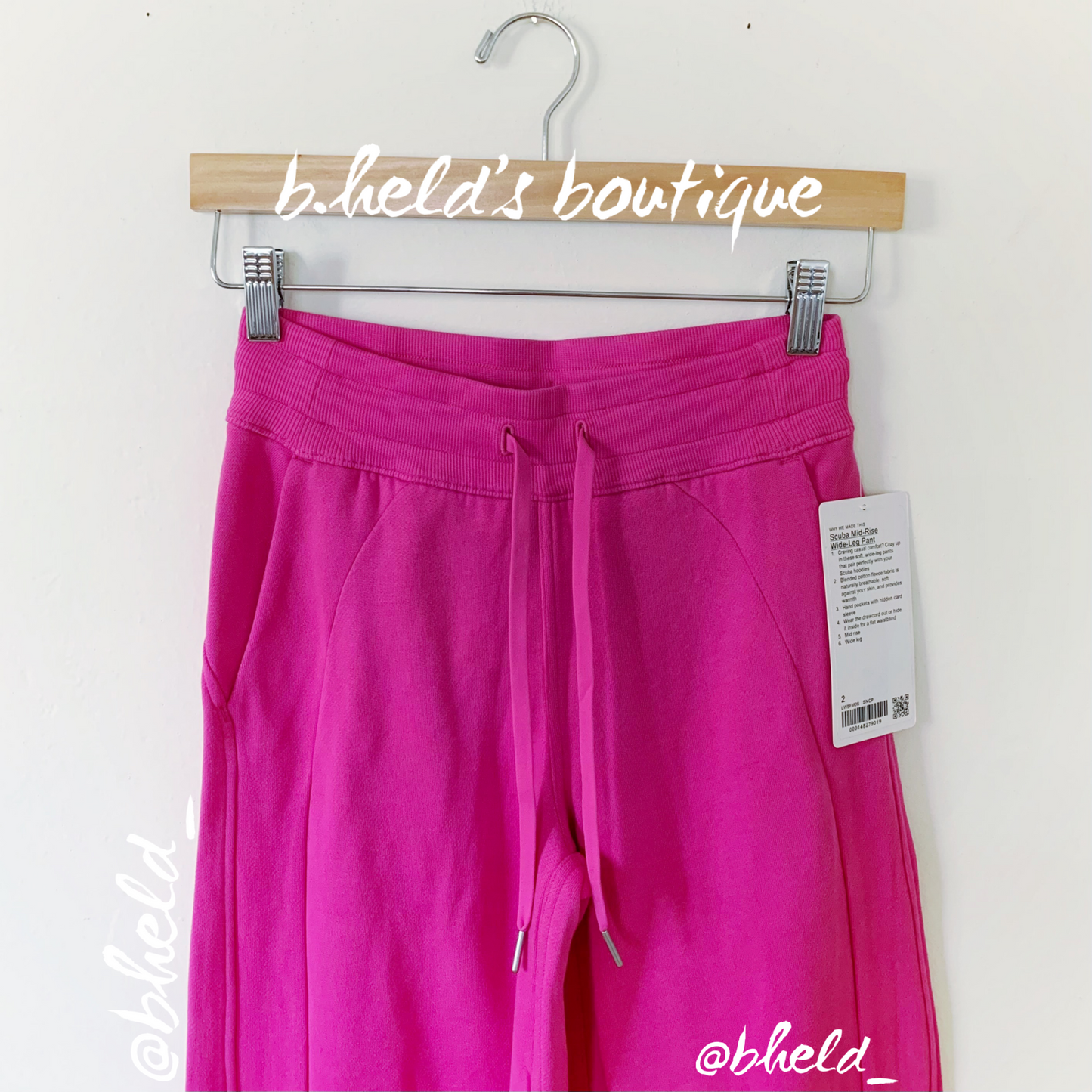 lululemon Scuba Mid-Rise Wide-Leg Pant *Full Length in Sonic Pink, Size 2