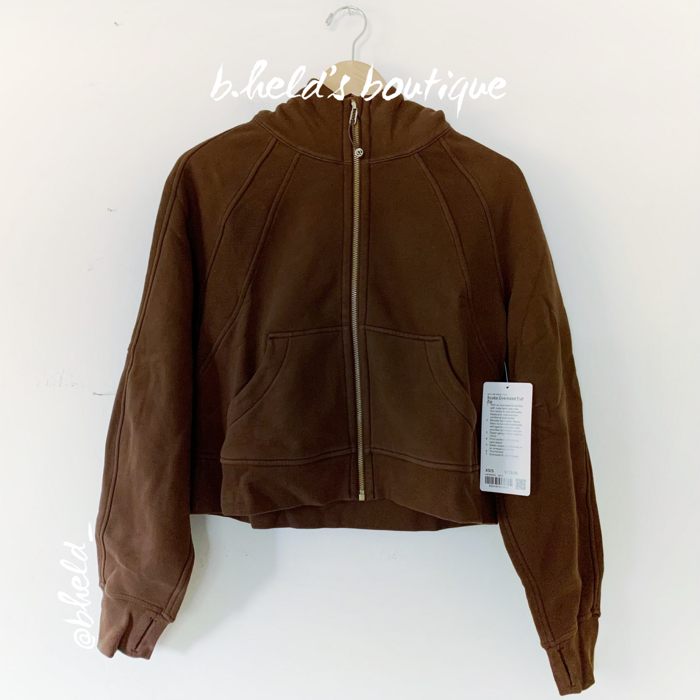 lululemon Scuba Oversized Full-Zip Hoodie in Java, Size XS/S