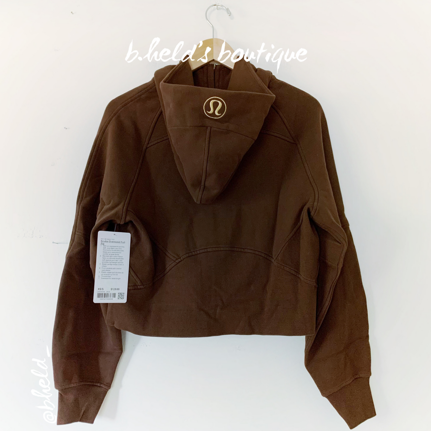 lululemon Scuba Oversized Full-Zip Hoodie in Java, Size XS/S