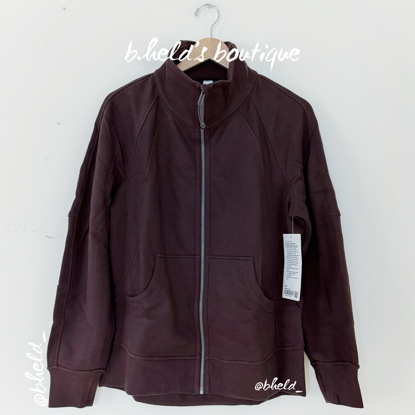lululemon Scuba Oversized Funnel Neck Full-Zip *Long in Espresso, Size XS/S