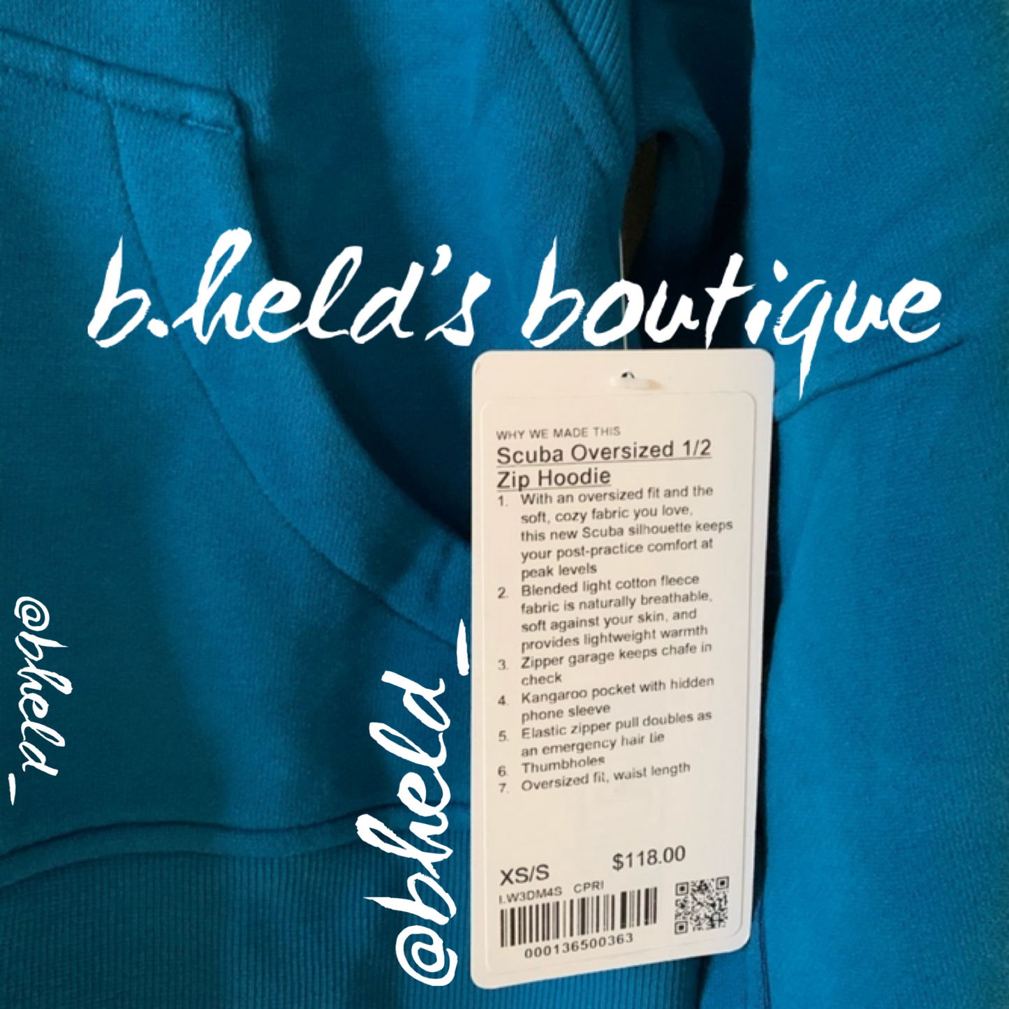 lululemon Scuba Oversized Half-Zip Hoodie in Capri, Size XS/S