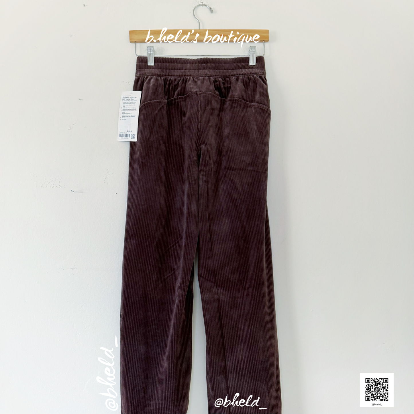 lululemon Scuba Mid-Rise Wide-Leg Pant *Velvet Cord in Espresso, Size 4