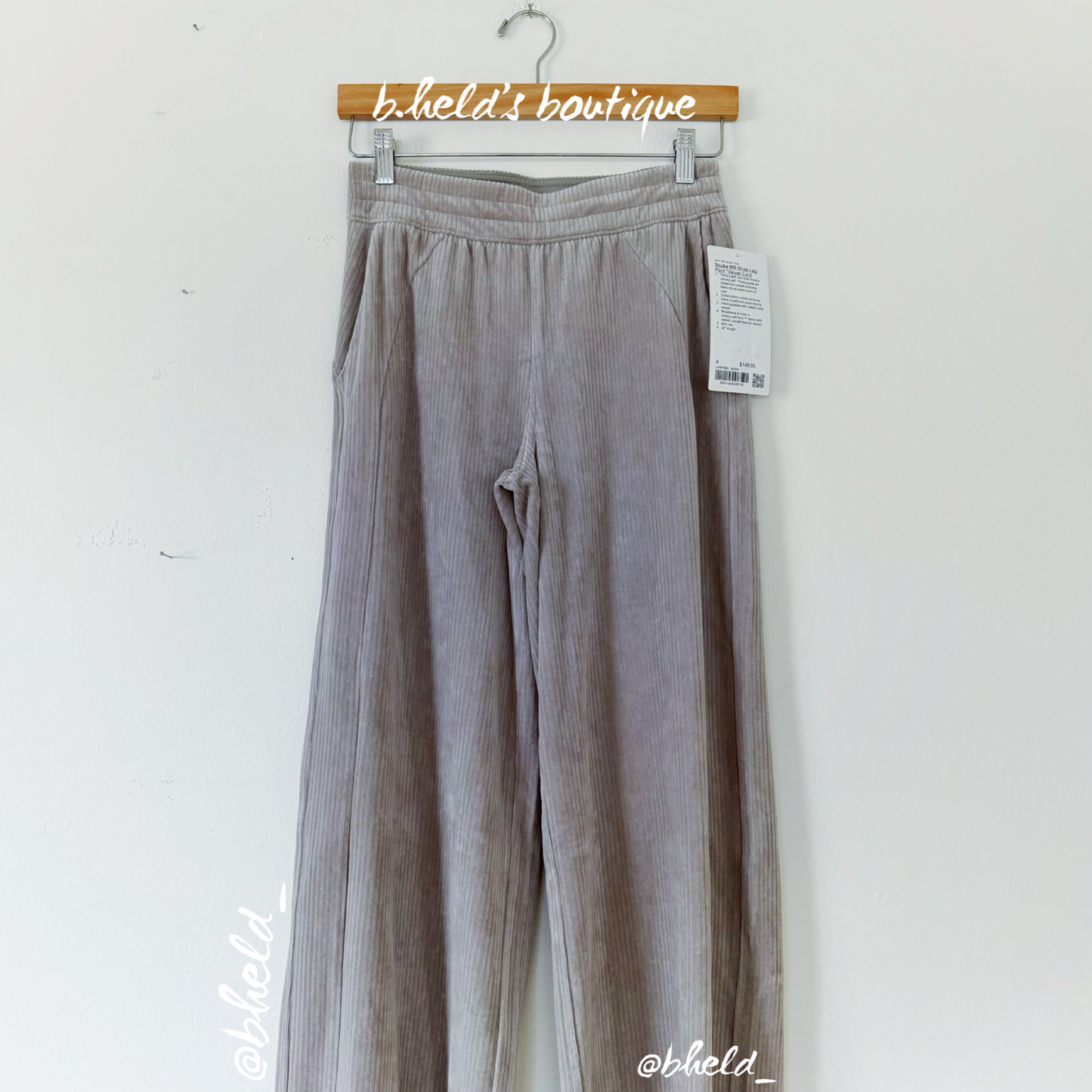 lululemon Scuba Mid-Rise Wide-Leg Pant *Velvet Cord in Riverstone, Size 4