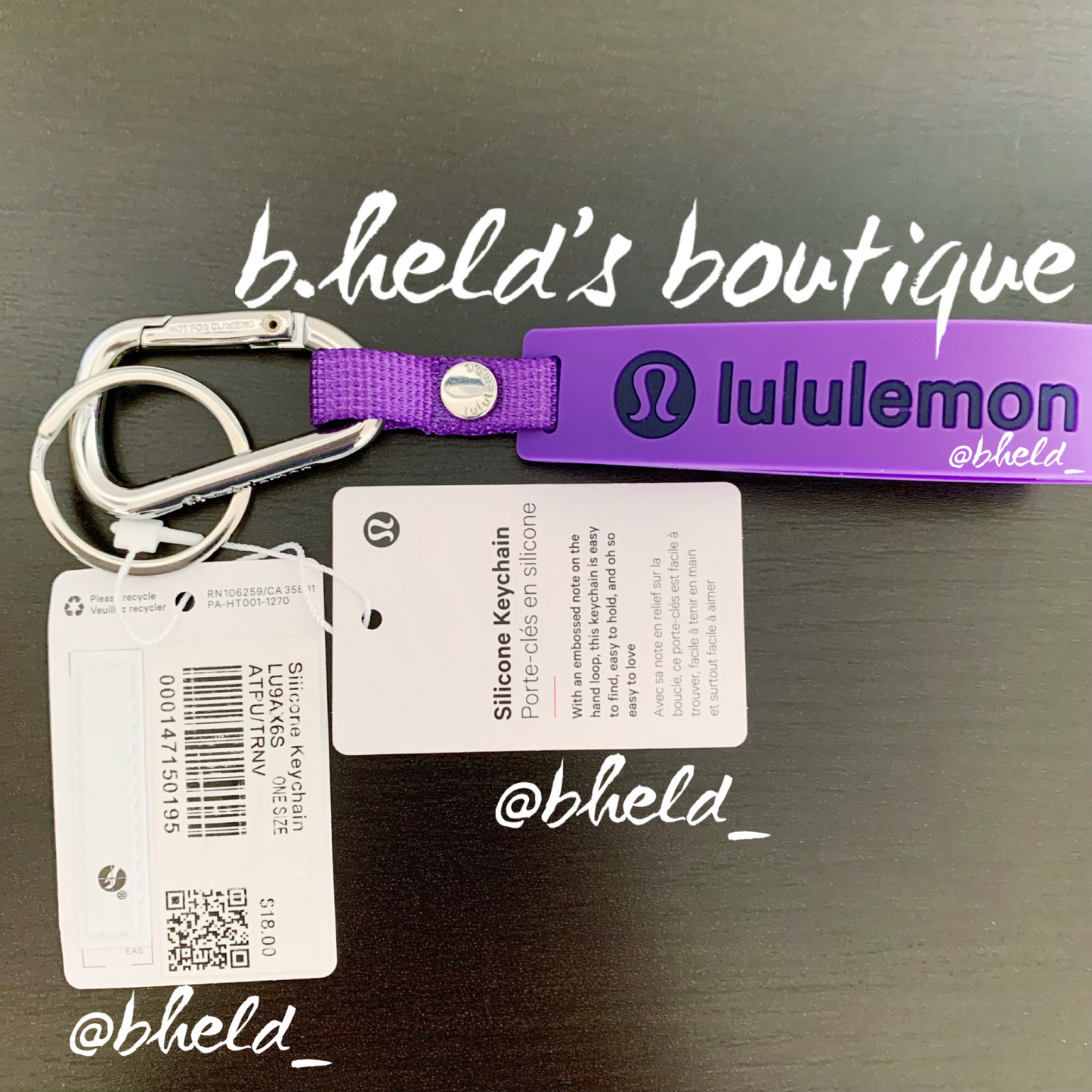 lululemon Silicone Keychain in Atomic Purple/True Navy, One Size