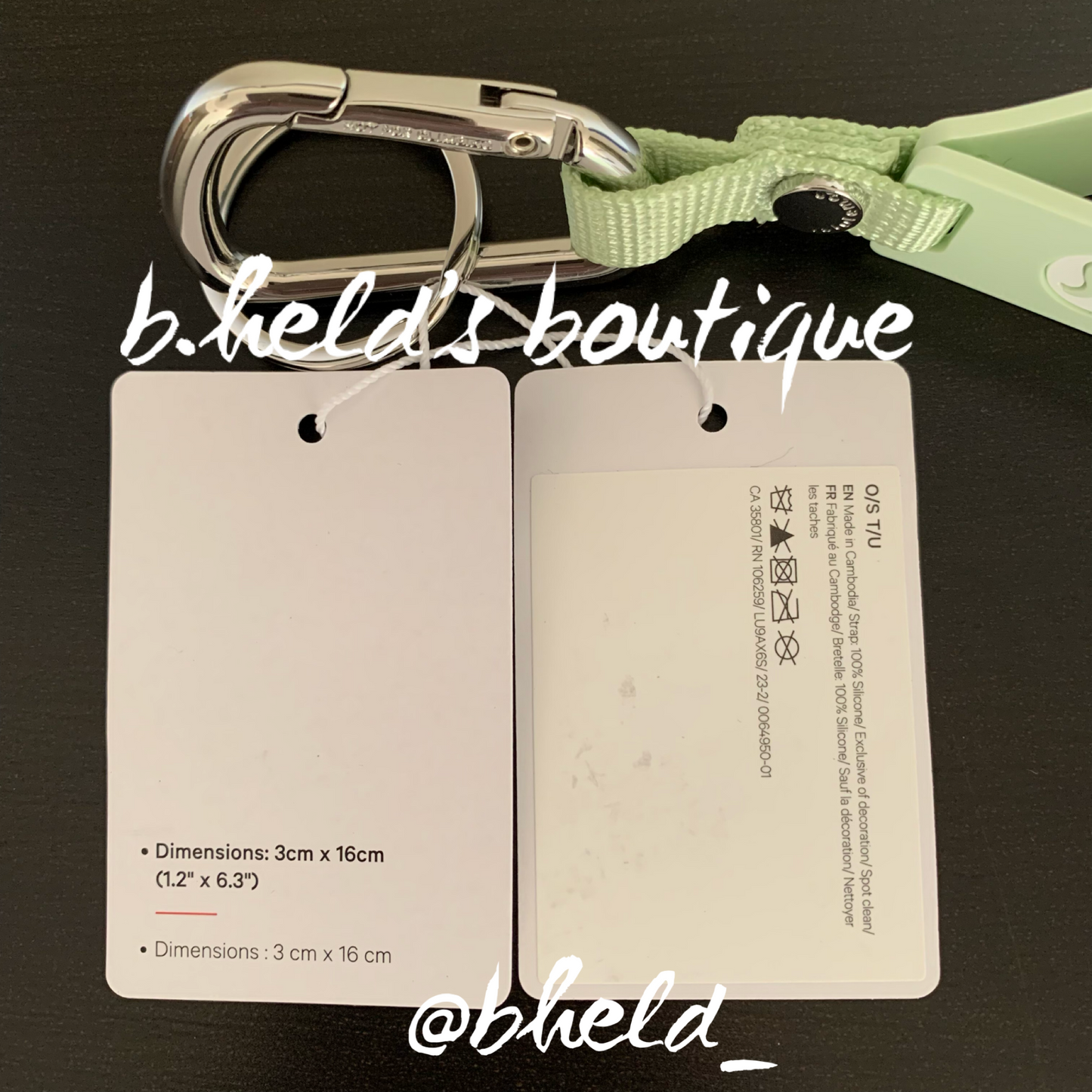 lululemon Silicone Keychain in Kohlrabi Green/White, One Size