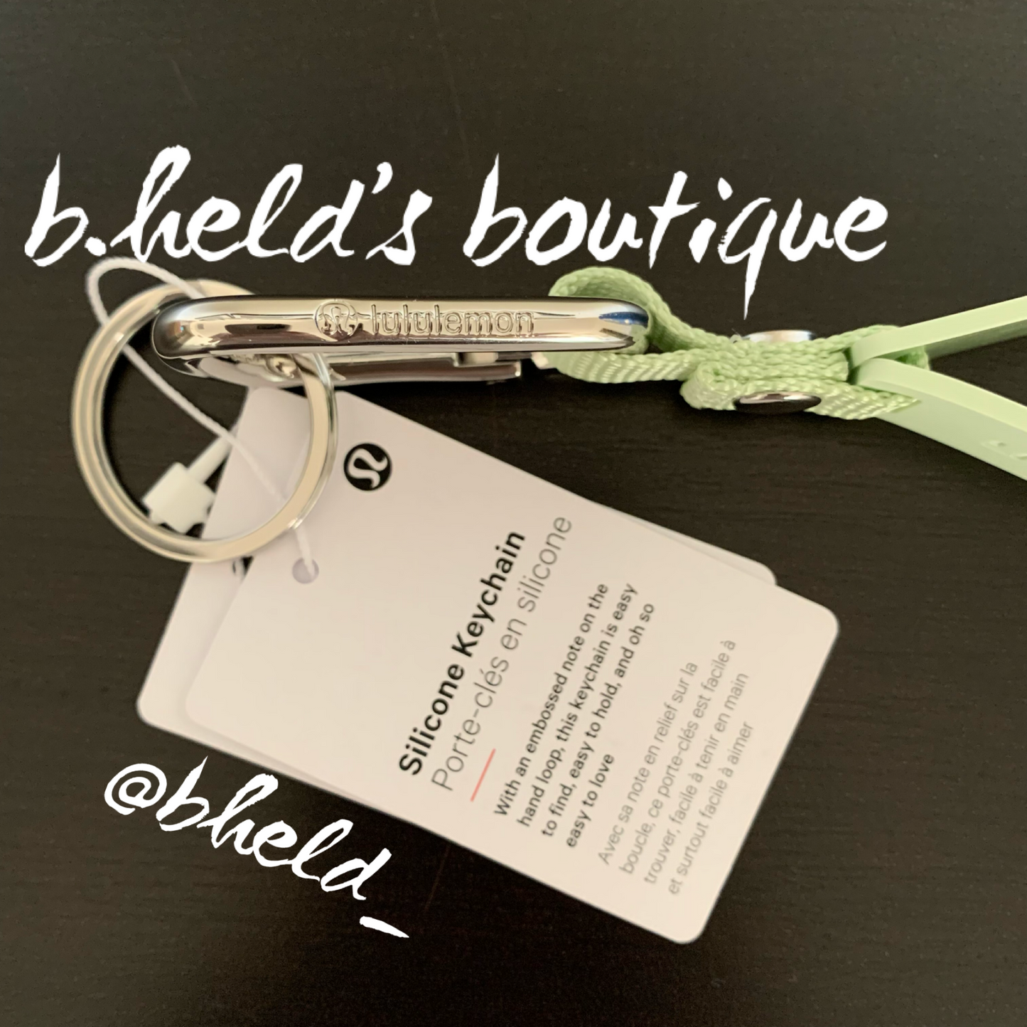 lululemon Silicone Keychain in Kohlrabi Green/White, One Size