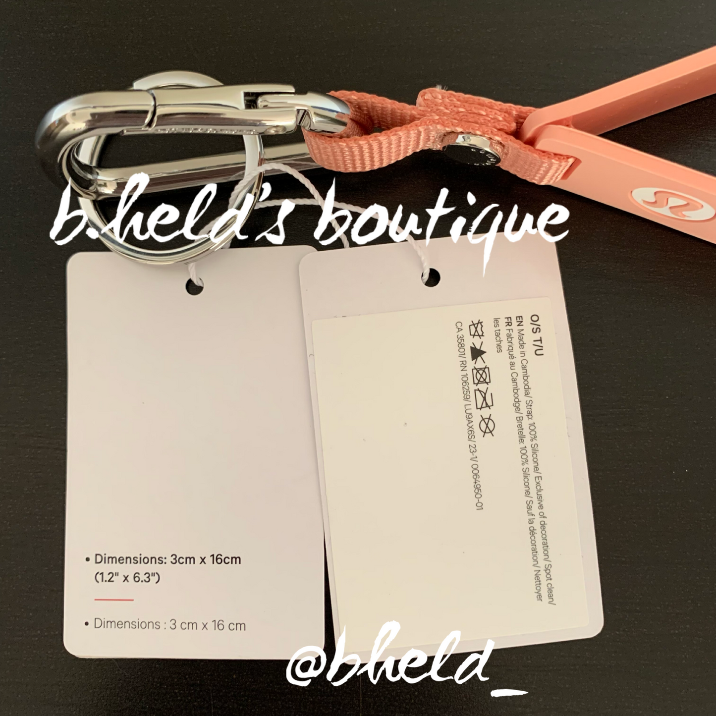 lululemon Silicone Keychain in Melon Sorbet/Silver, One Size