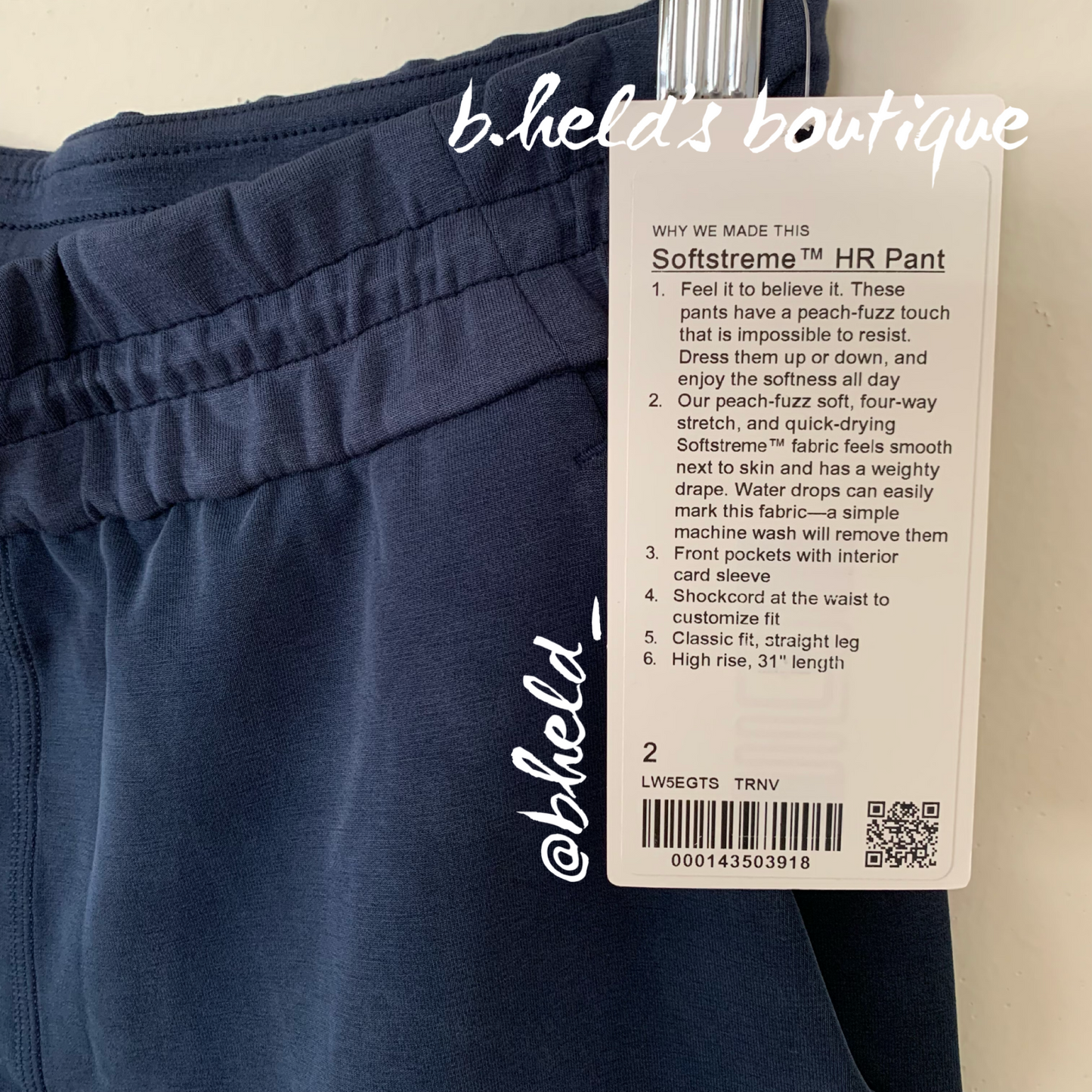 lululemon Softstreme High-Rise Pant in True Navy, Size 2