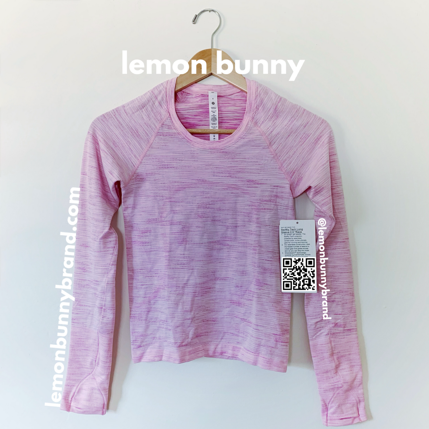lululemon Swiftly Tech Long Sleeve Shirt 2.0 *Race Length in Chroma Check Strawberry Milkshake/Strawberry Milkshake Multi, Size 4