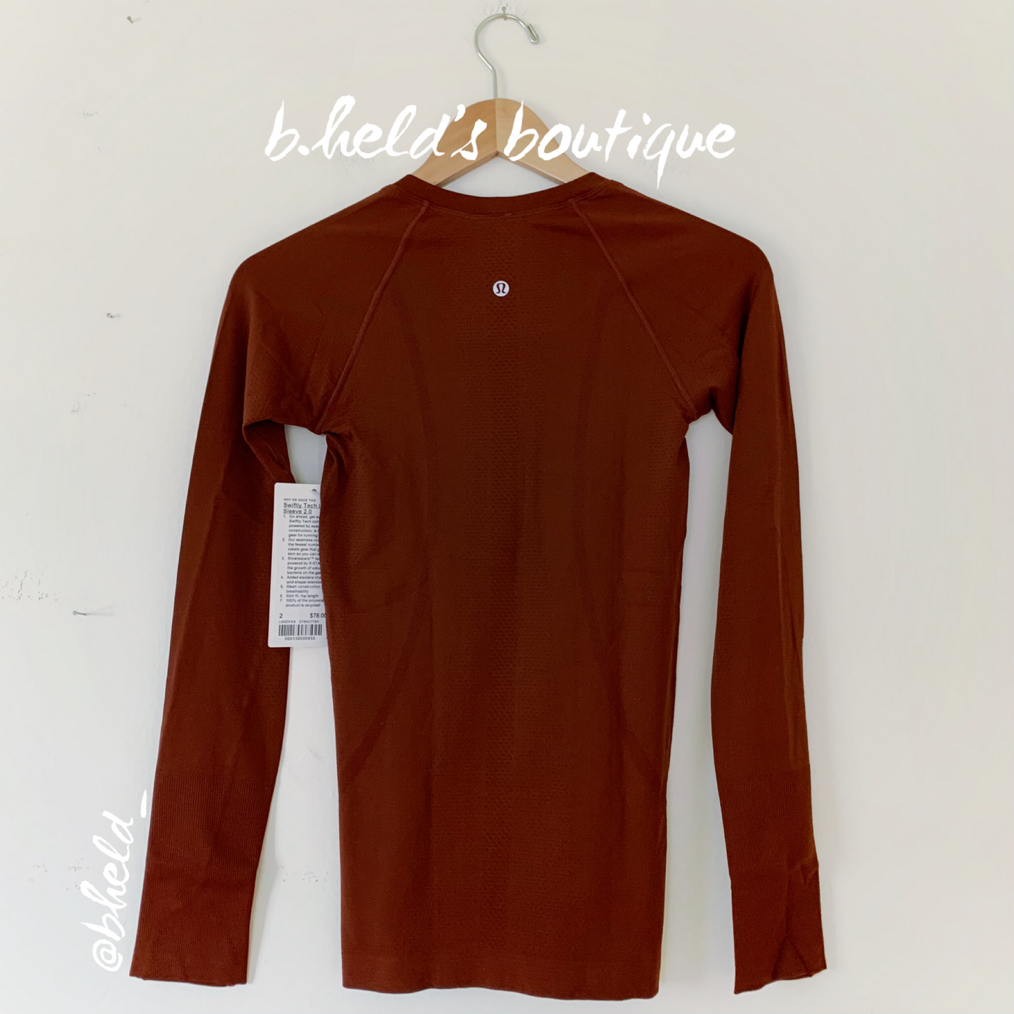 lululemon Swiftly Tech Long Sleeve Shirt 2.0 in Date Brown/Date Brown, Size 2