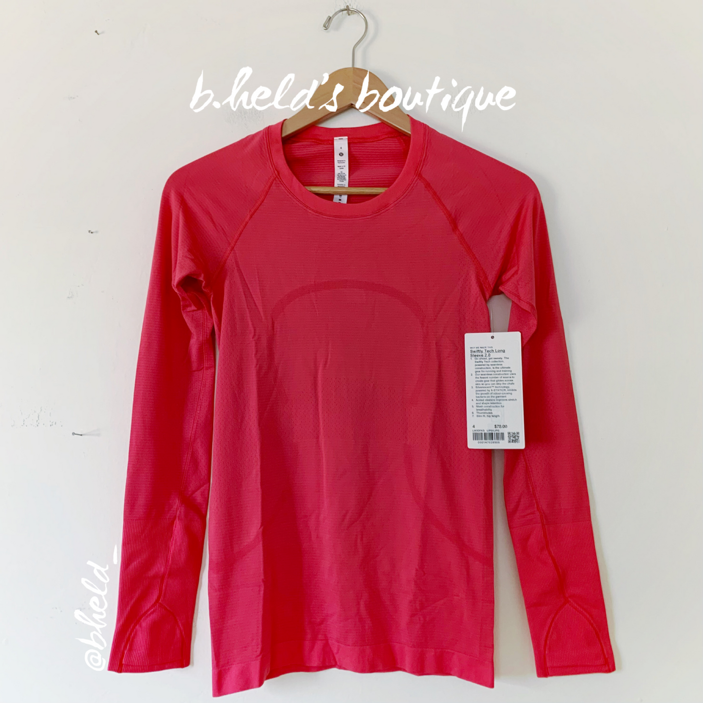 lululemon Swiftly Tech Long Sleeve Shirt 2.0 in Lip Gloss/Lip Gloss, Size 4