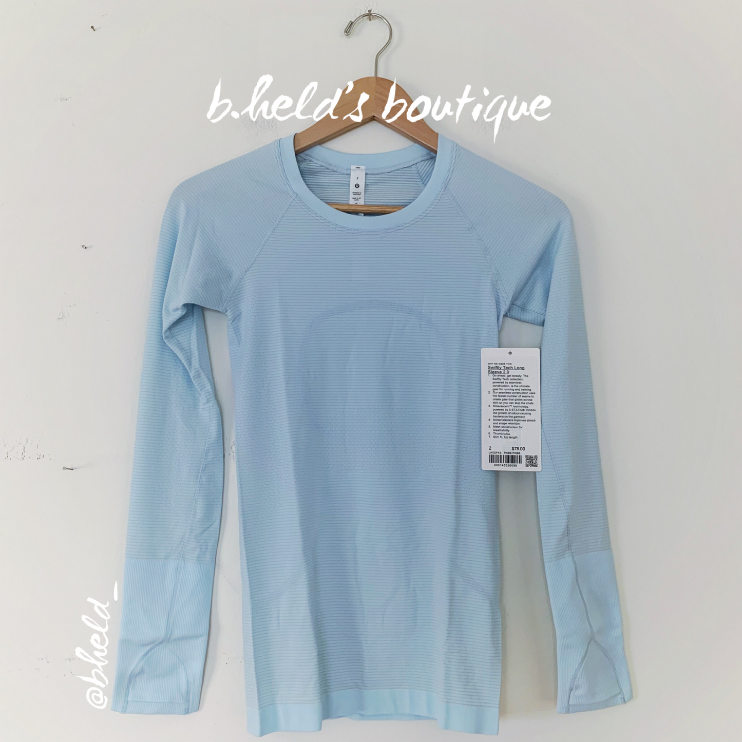 lululemon Swiftly Tech Long Sleeve Shirt 2.0 in Powder Blue/Powder Blue, Size 2