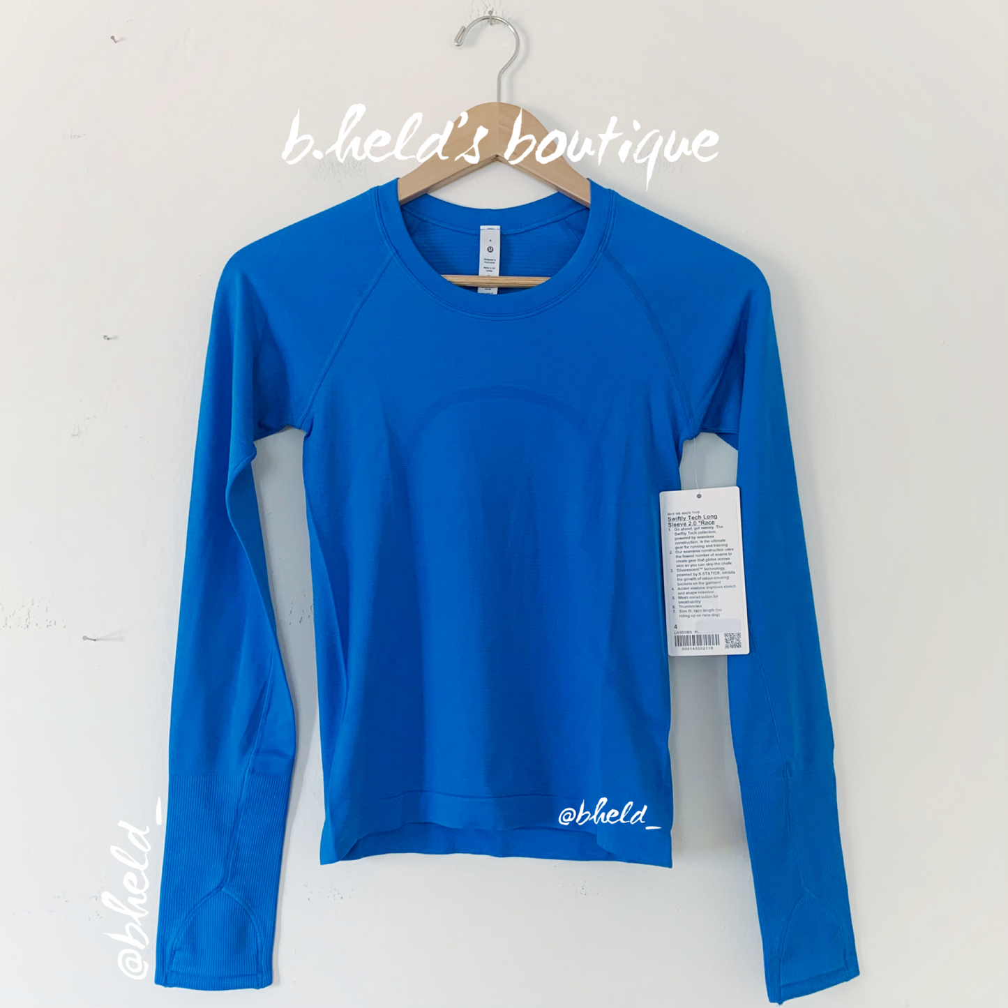 lululemon Swiftly Tech Long Sleeve Shirt 2.0 *Race Length in Poolside/Poolside, Size 4
