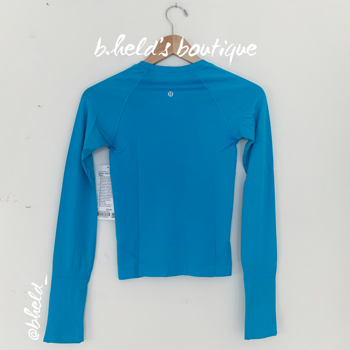 lululemon Swiftly Tech Long Sleeve Shirt 2.0 *Race Length in Turquoise Tide/Turquoise Tide, Size 2