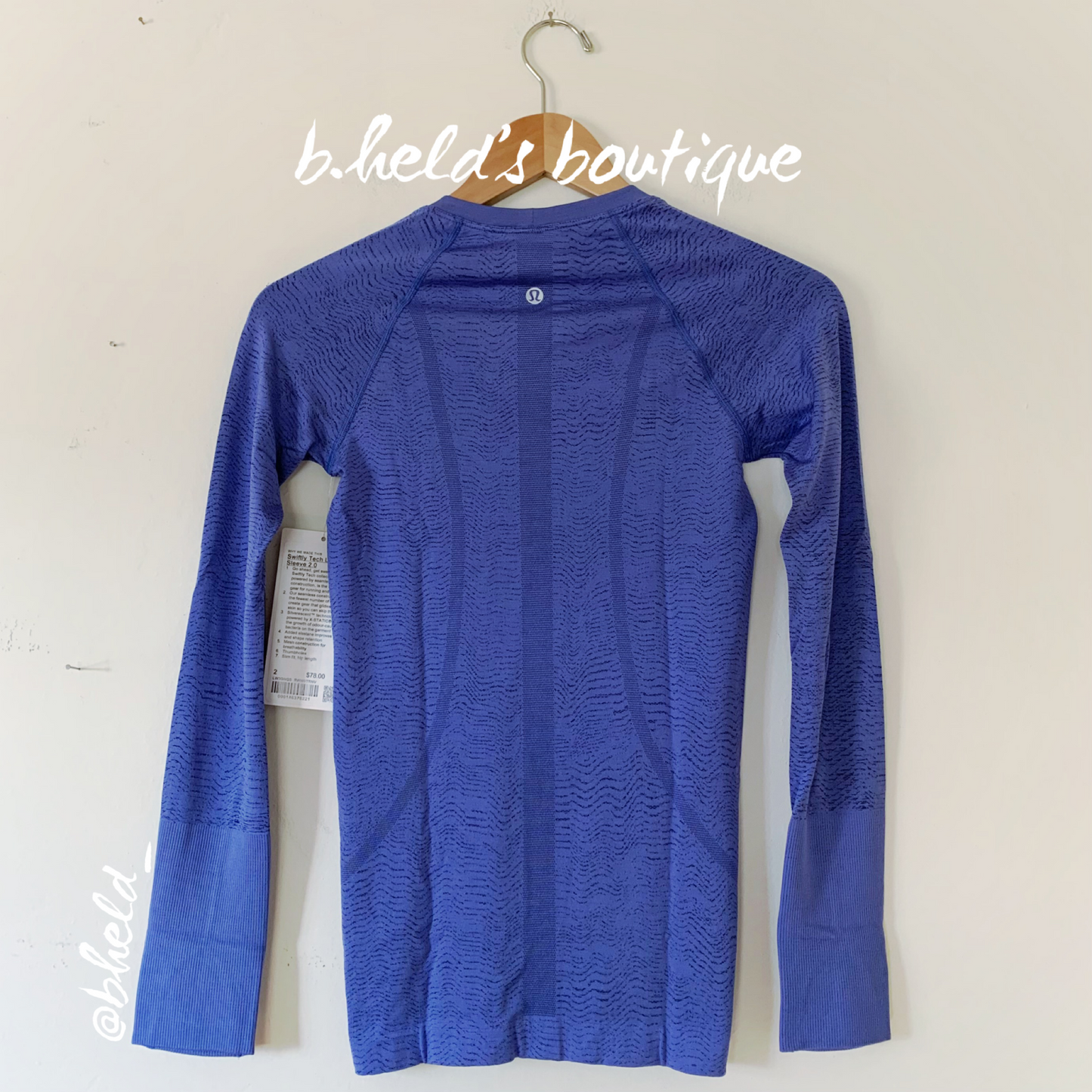 lululemon Swiftly Tech Long Sleeve Shirt 2.0 in Ripple Wave Wild Indigo/True Navy, Size 2