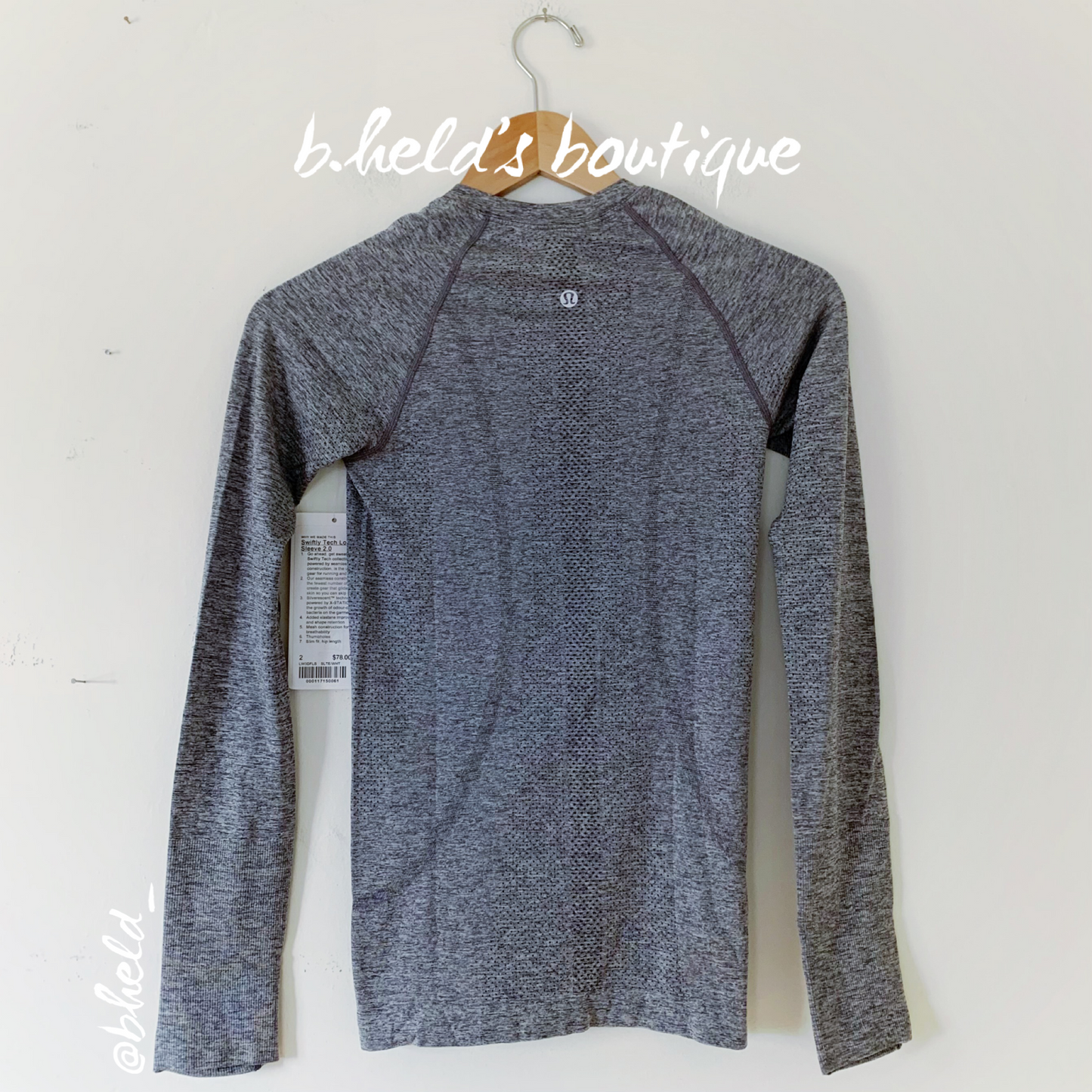 lululemon Swiftly Tech Long Sleeve Shirt 2.0 in Slate/White, Size 2