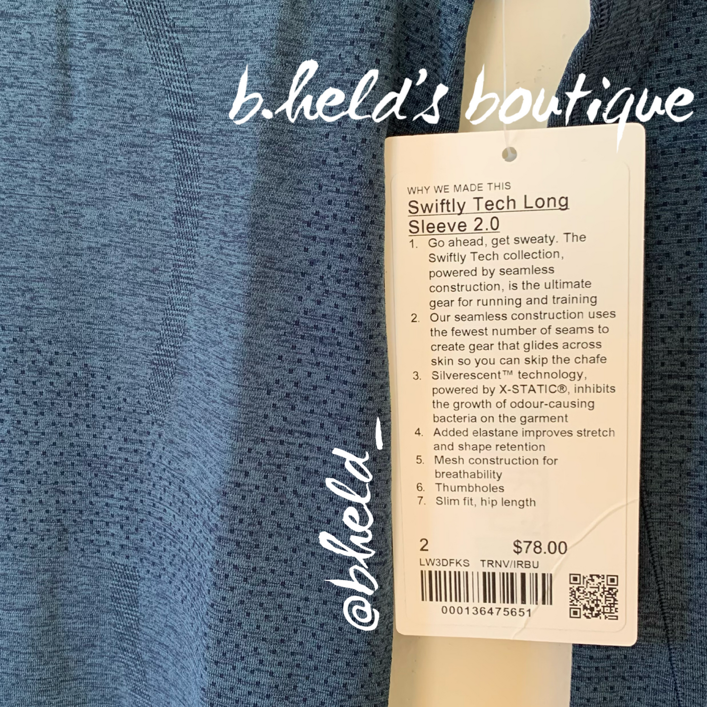 lululemon Swiftly Tech Long Sleeve Shirt 2.0 in True Navy/Iron Blue, Size 2