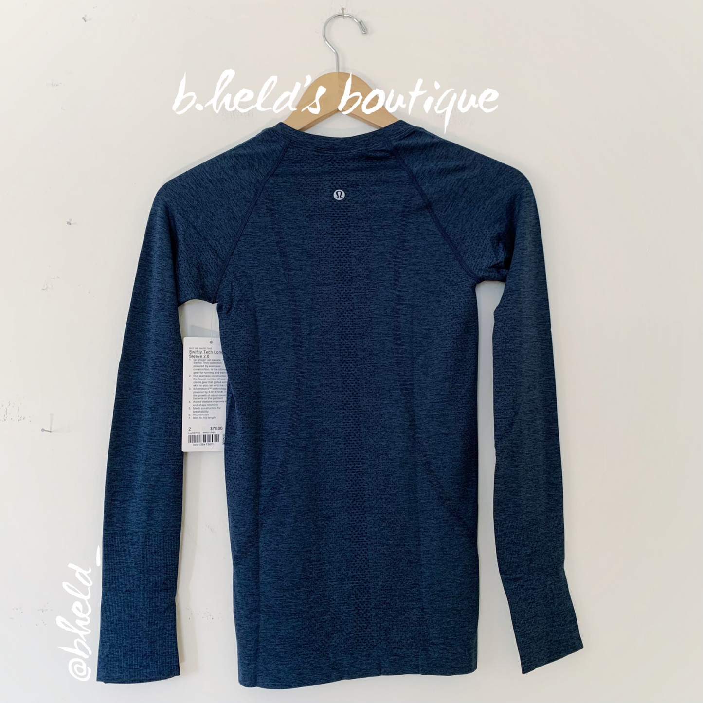 lululemon Swiftly Tech Long Sleeve Shirt 2.0 in True Navy/Iron Blue, Size 2
