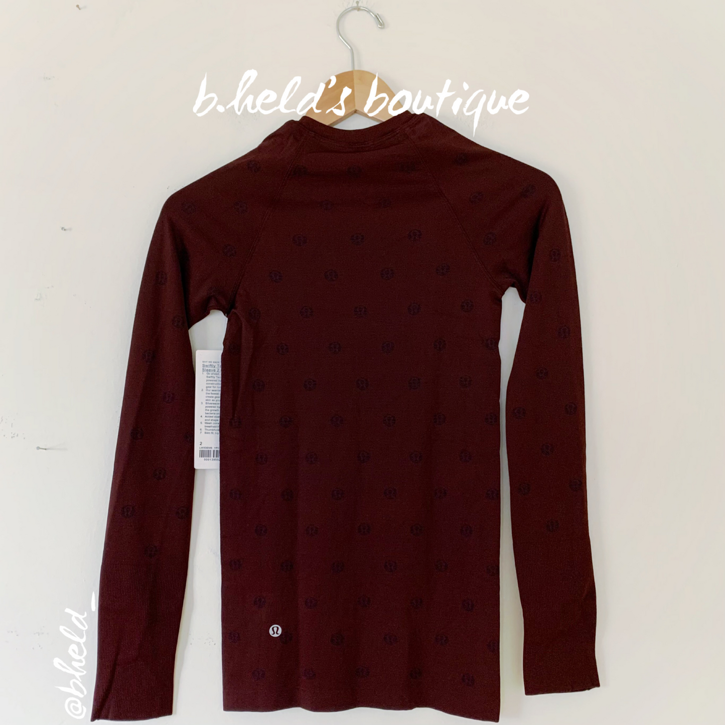 lululemon Swiftly Tech Long Sleeve Shirt 2.0 in Yogo Pop Cassis/Black, Size 2