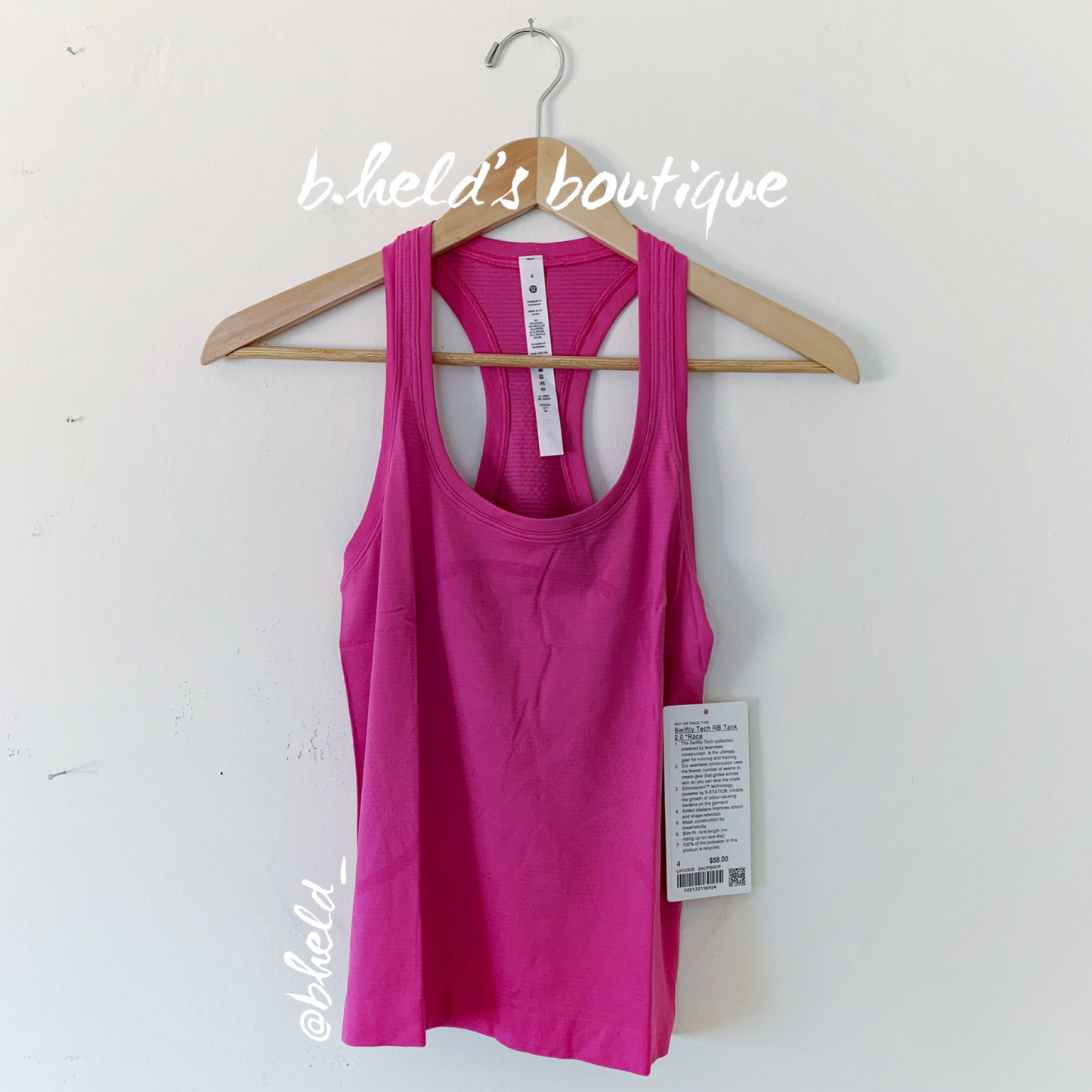 lululemon Swiftly Tech Racerback Tank Top 2.0 *Race Length in Sonic Pink/Sonic Pink, Size 4