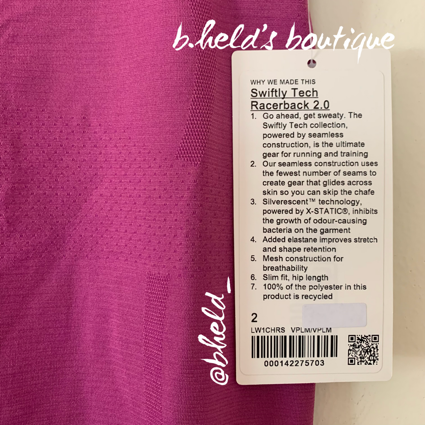lululemon Swiftly Tech Racerback Tank Top 2.0 in Vivid Plum/Vivid Plum, Size 2