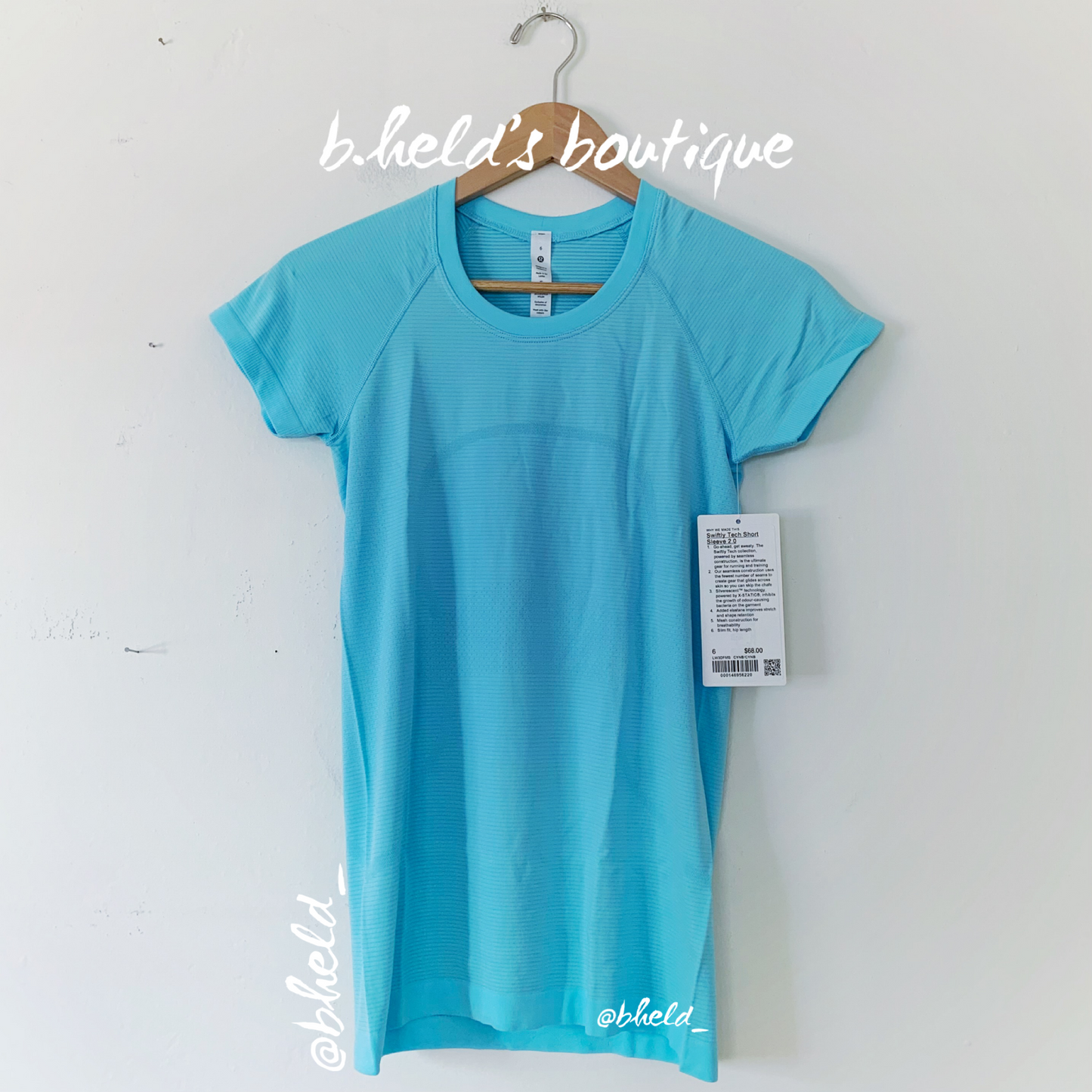 lululemon Swiftly Tech Short Sleeve Shirt 2.0 in Cyan Blue/Cyan Blue, Size 6