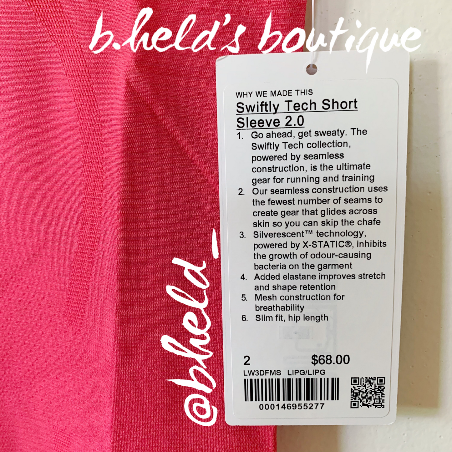 lululemon Swiftly Tech Short Sleeve Shirt 2.0 in Lip Gloss/Lip Gloss, Size 2