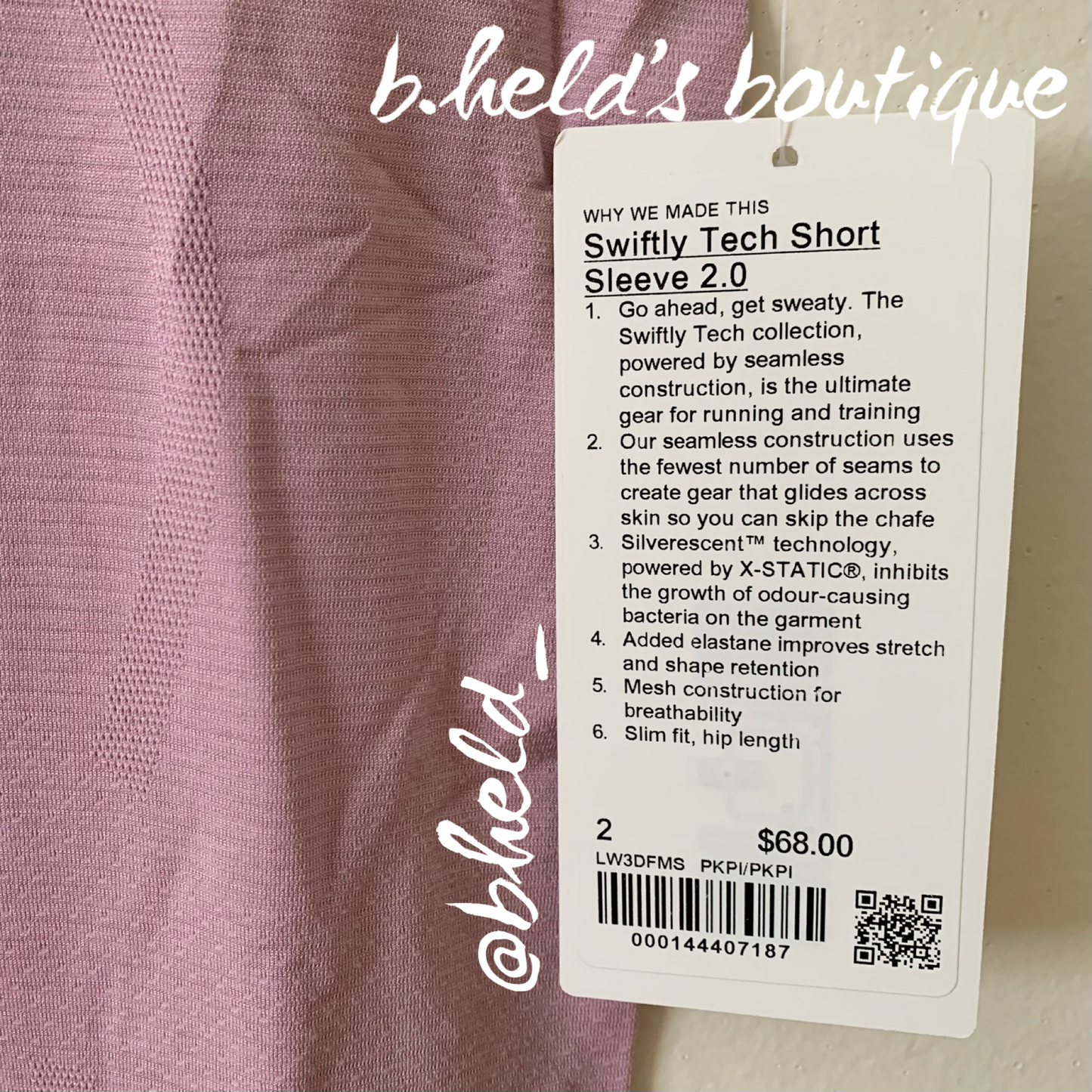 lululemon Swiftly Tech Short Sleeve Shirt 2.0 in Pink Peony/Pink Peony, Size 2